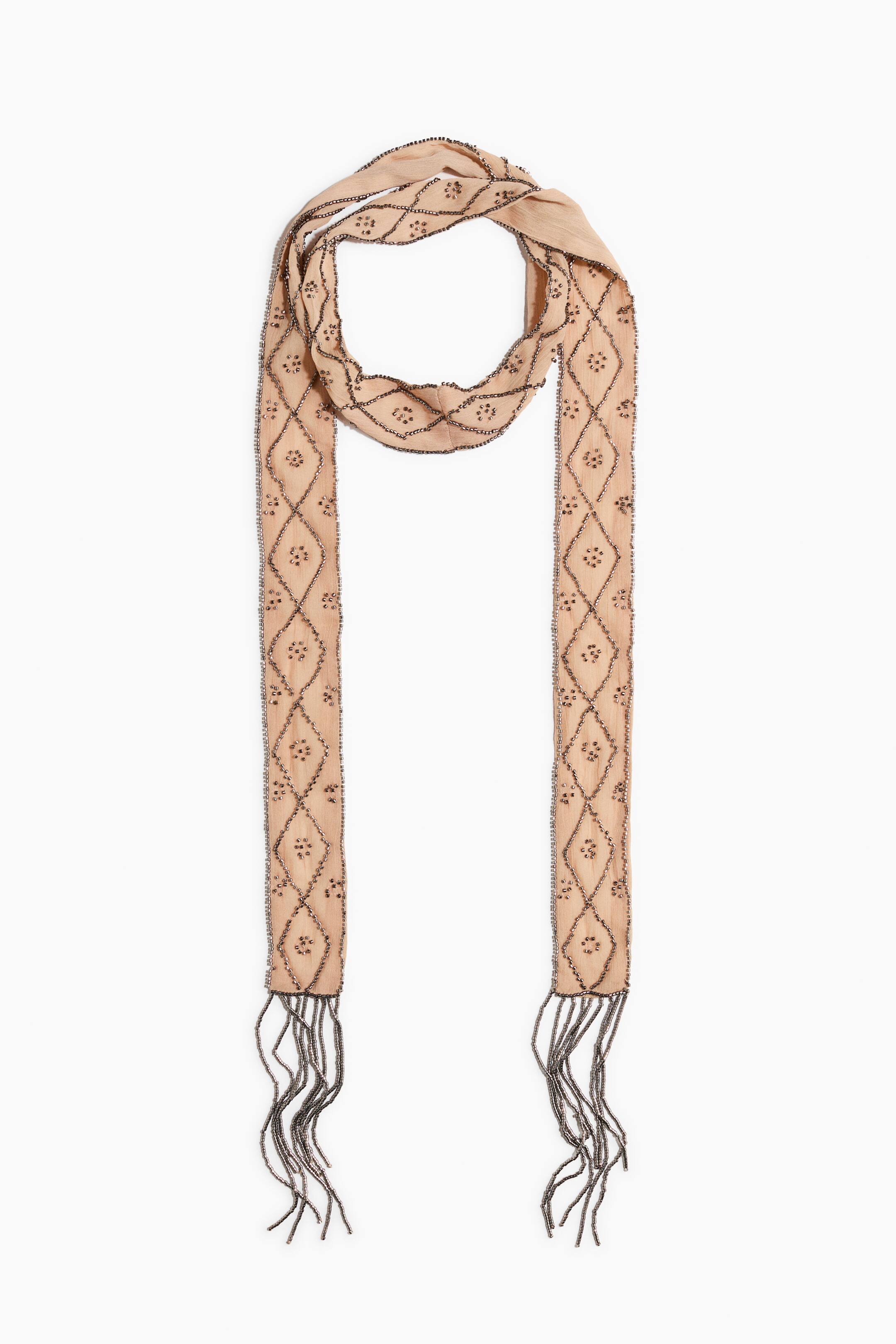 View larger image: Embellished chiffon scarf - Pale apricot - Ladies | H&M 1