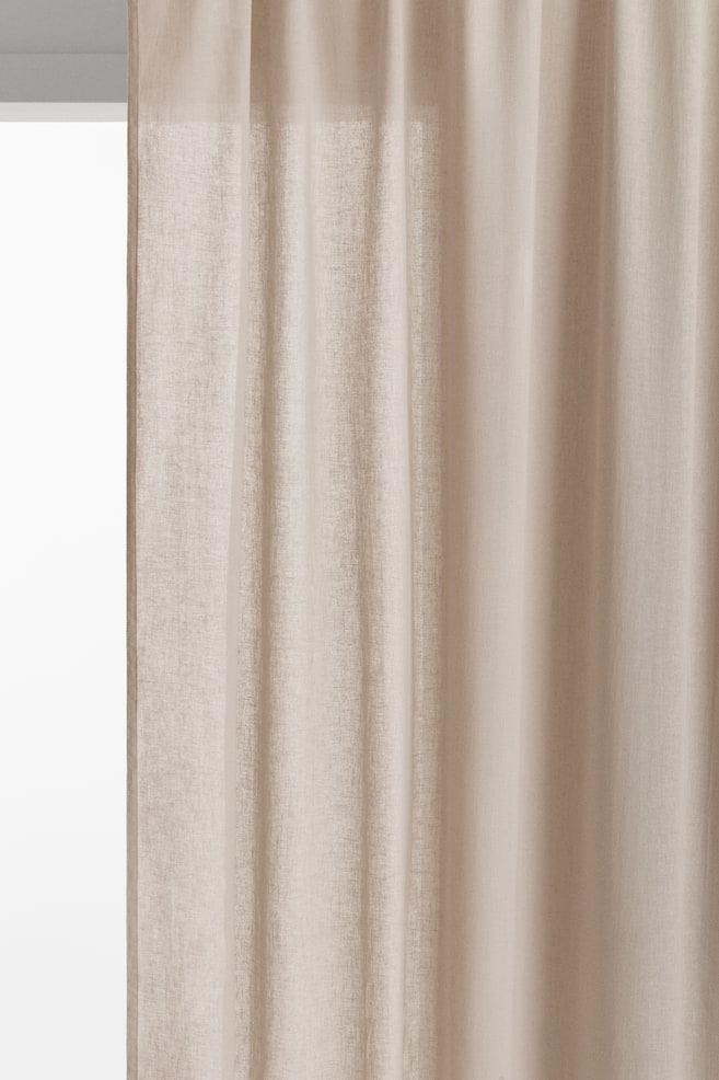 1-pack long and wide linen-blend curtain length - Beige/White/Light blue/Beige/Sage green - 1
