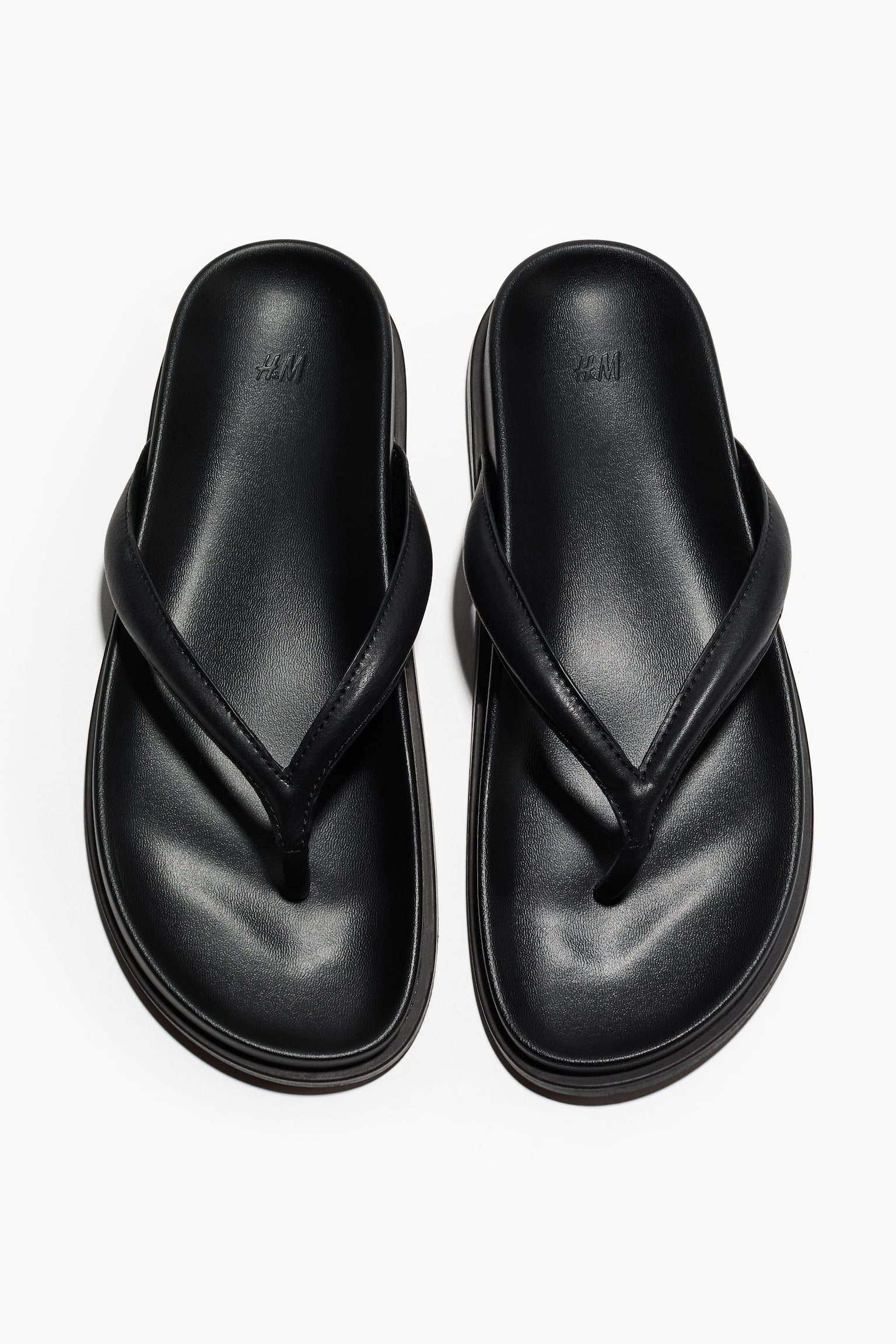 Flip-flops med formgjuten innersula - Svart/Beige/Leopardmönstrad