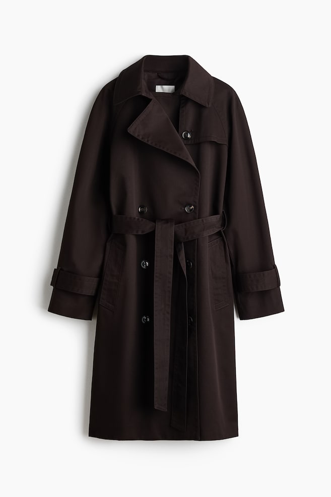 Tie-belt trench coat - Dark brown - 1