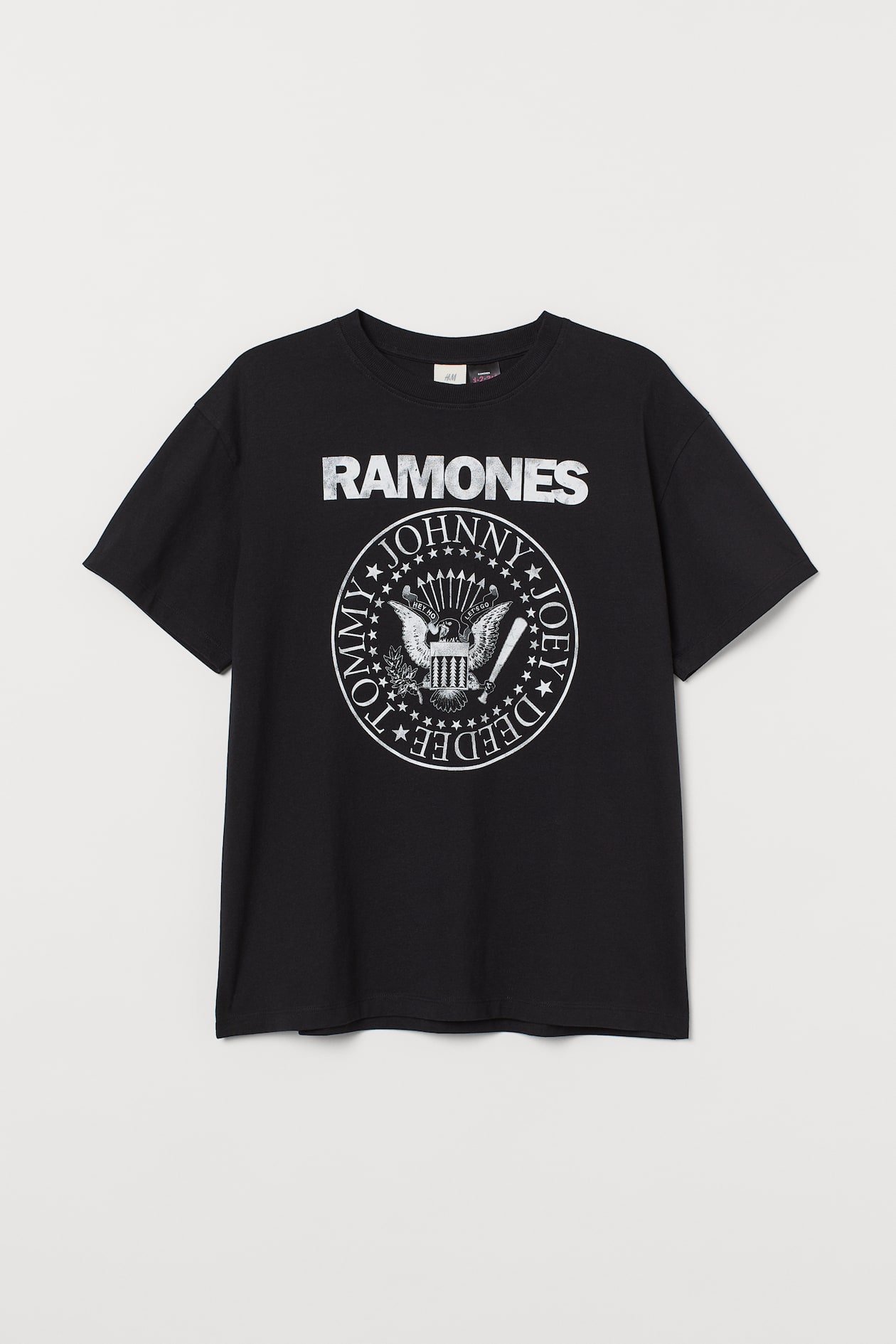 Oversized Printed T Shirt Black Ramones Ladies Handm Gb