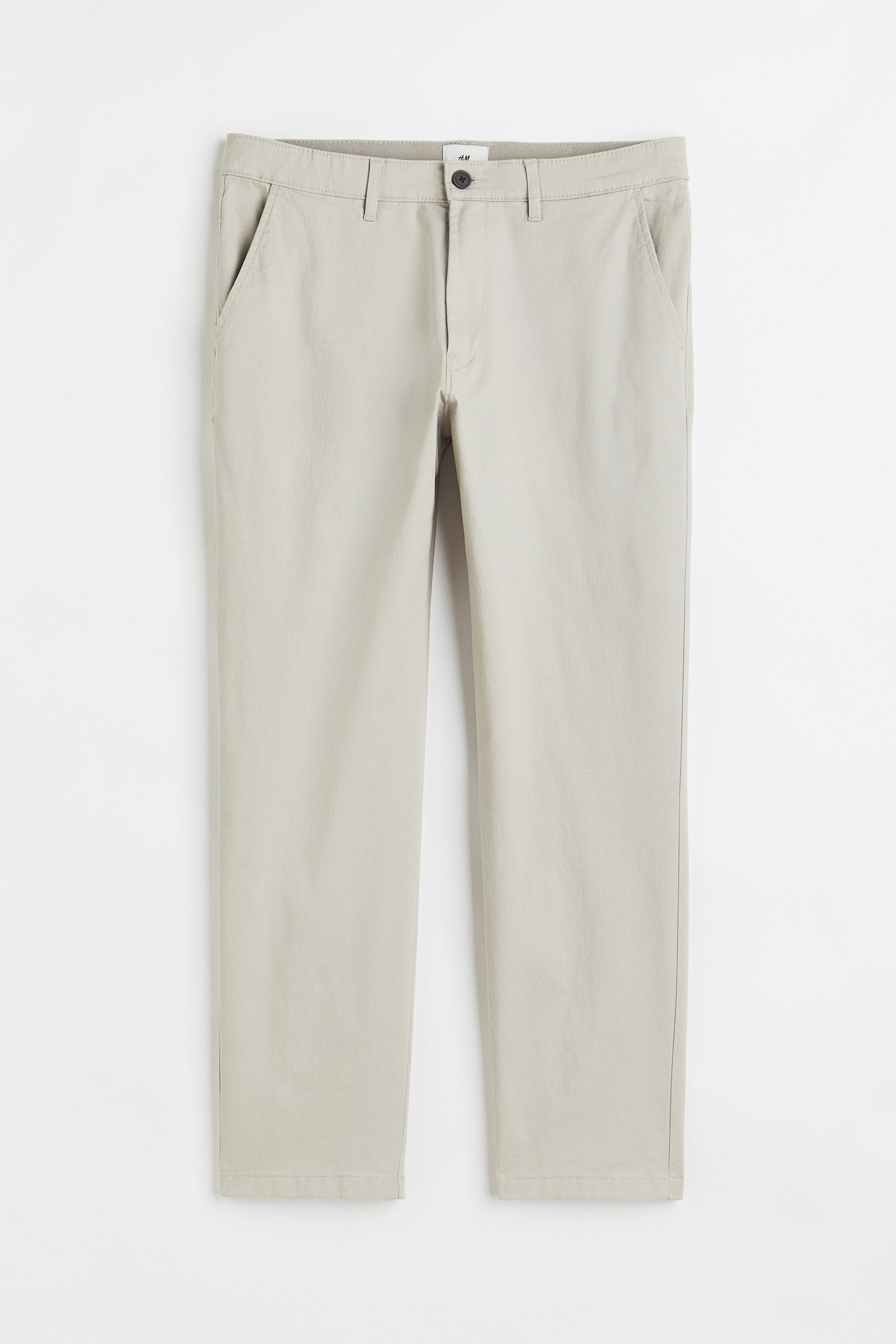 View larger image: Slim Fit Cropped cotton chinos - Light greige - Men | H&M MY 1