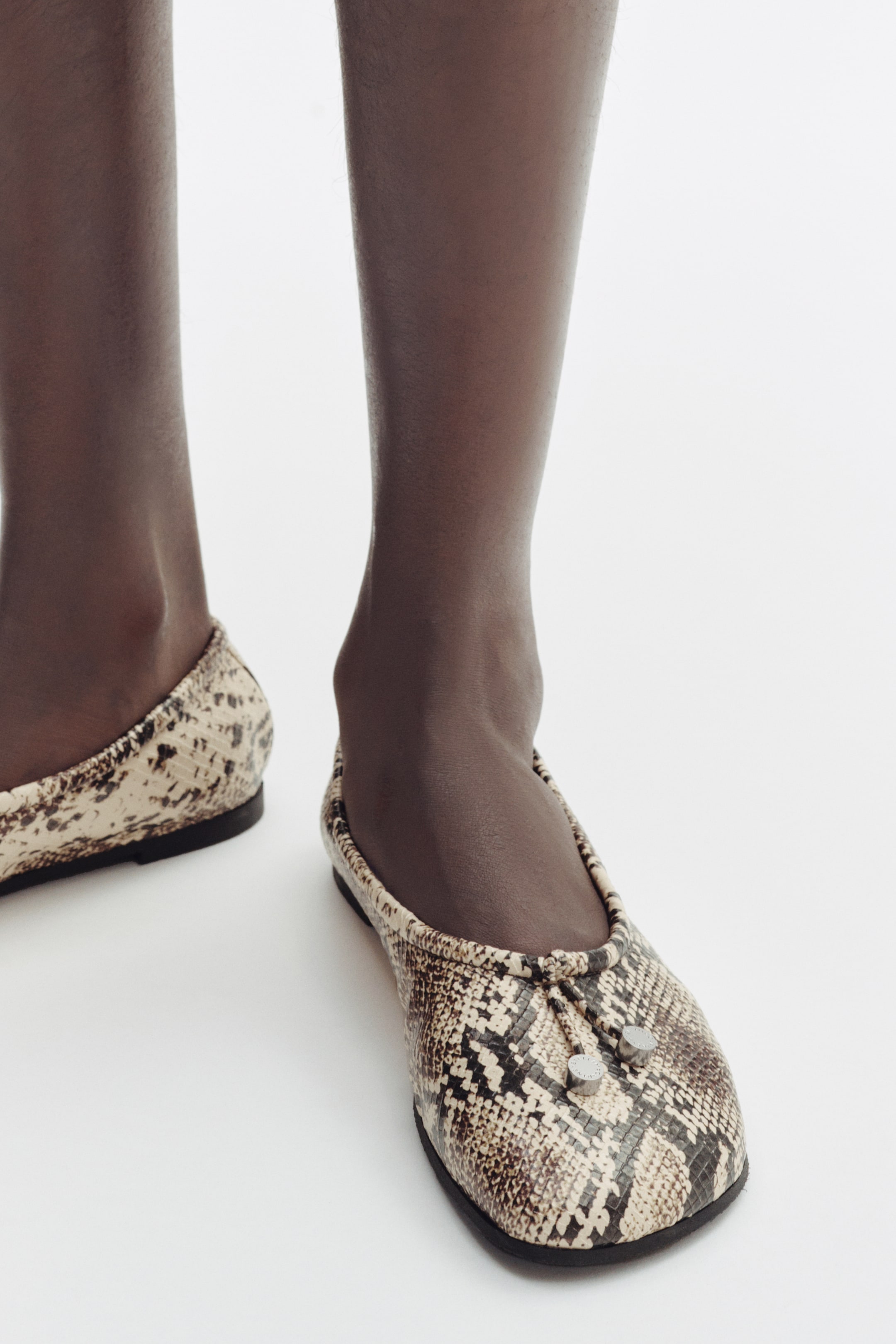 Snakeskin-Print Flats