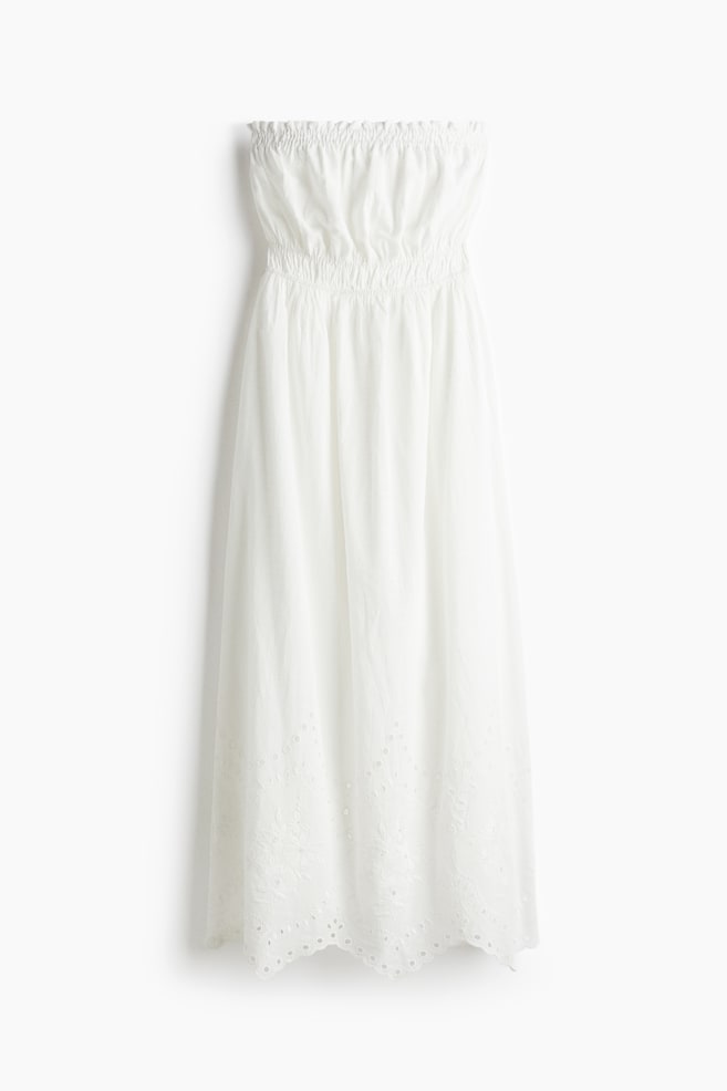 Cotton bandeau dress - White - 1