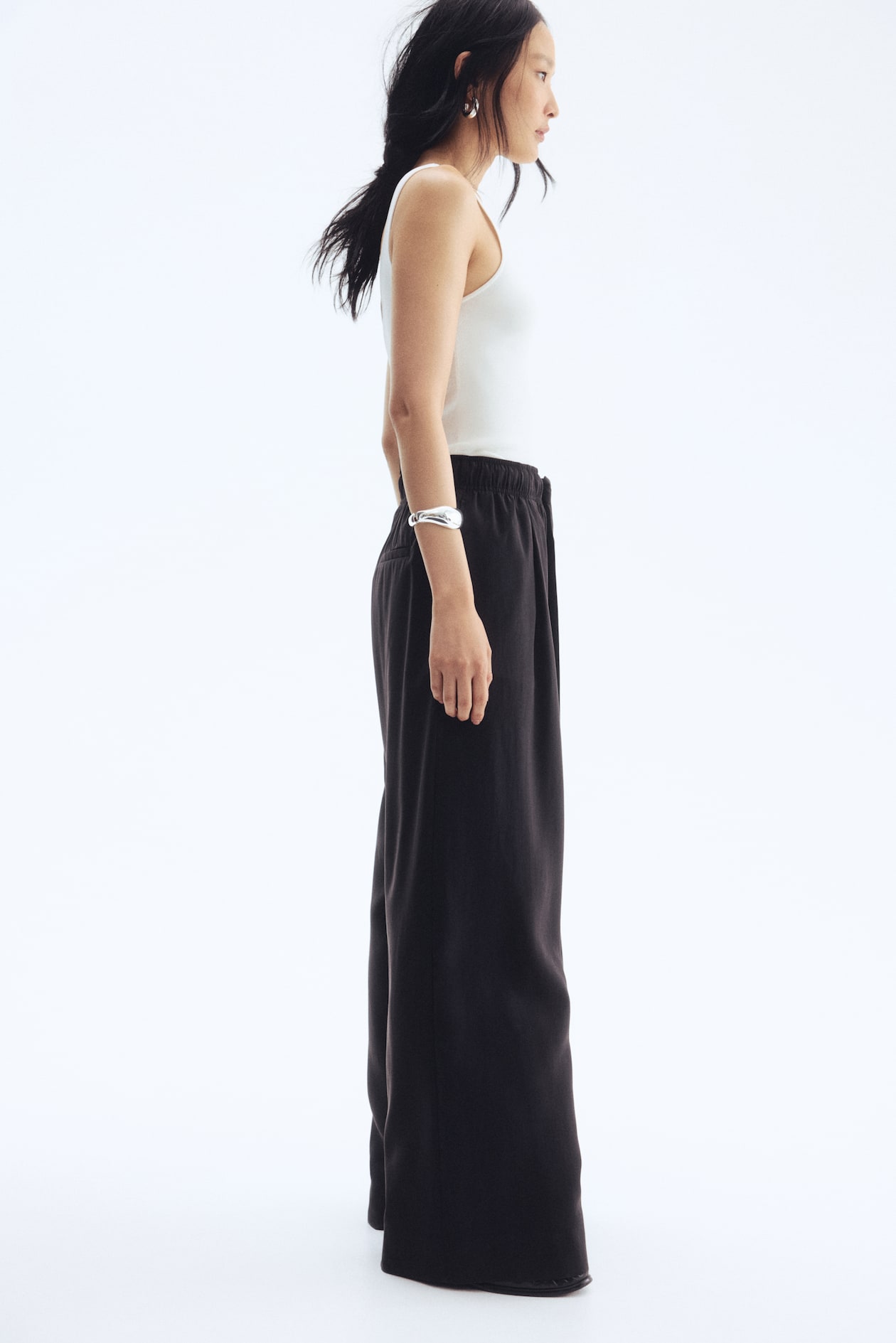 Wide-Leg Pants with Tie Belt - image 2