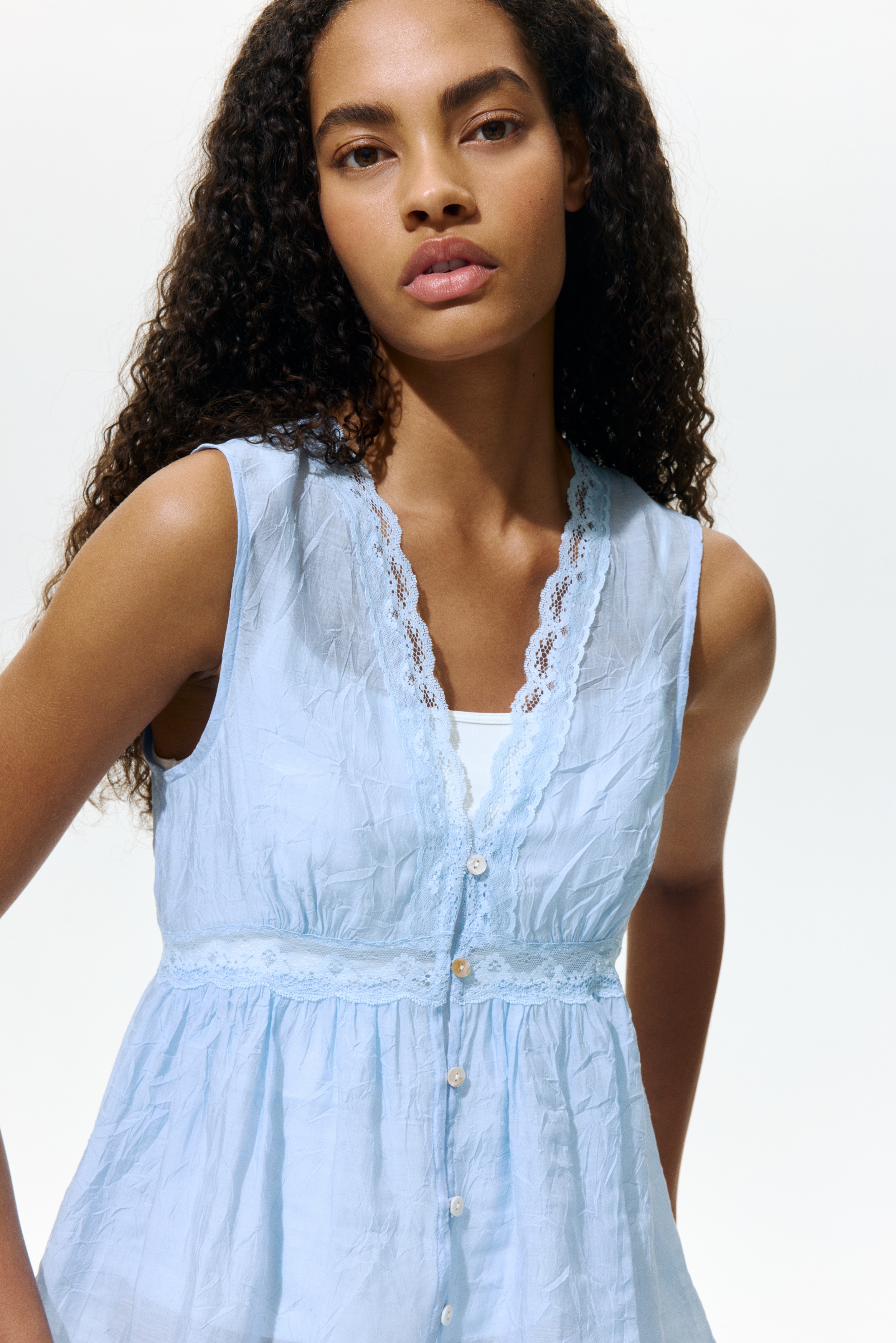 レーストリム ペプラムトップス - ブラック - レディース | H&M JP