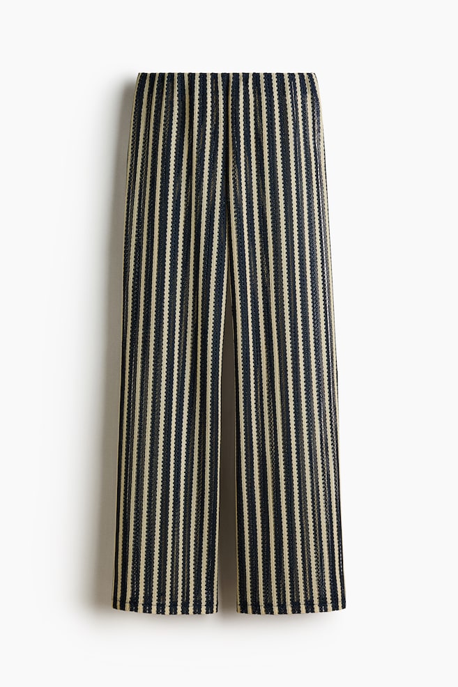 Straight-Leg Beach Pants - Navy blue/cream striped/Black/cream striped/Cream - 1