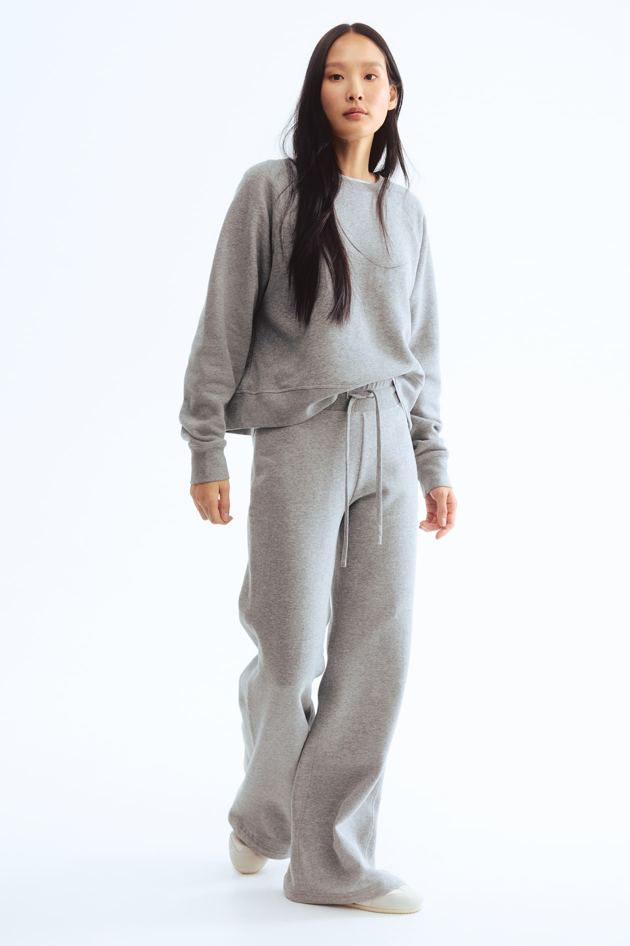 フレアスウェットパンツ - グレーメランジ - レディース | H&M JP