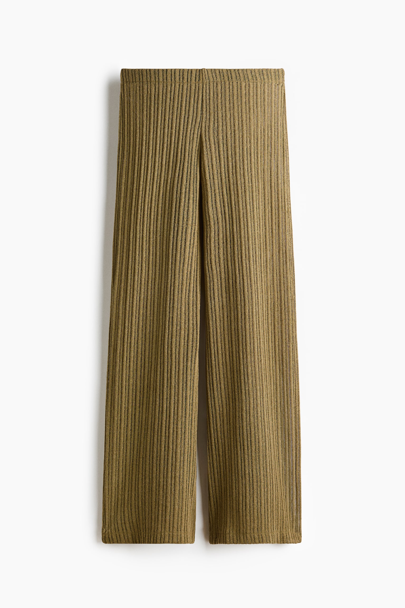 Hose in Rippstrick - Khaki green/Dunkelbraun/Cremefarben