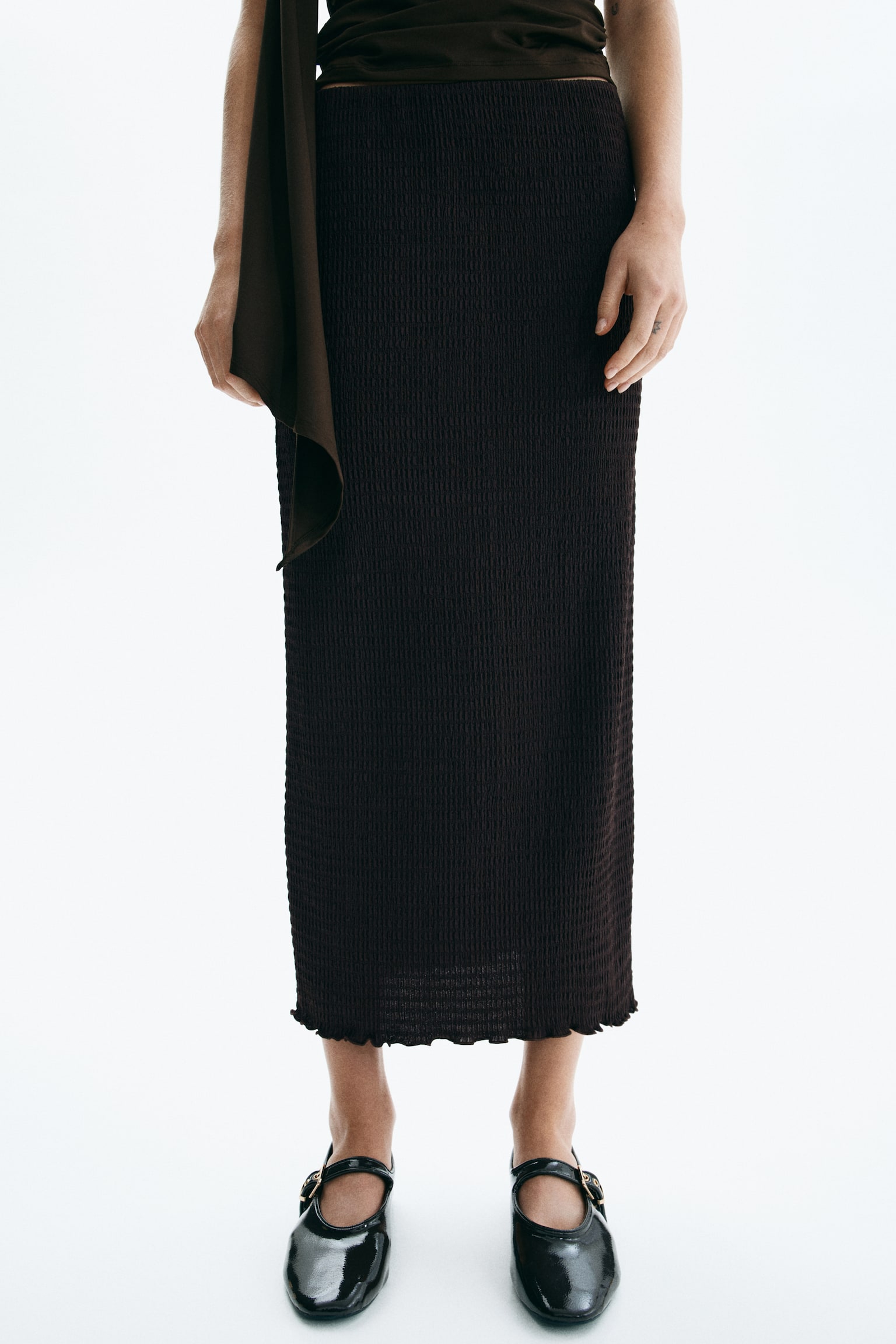 Smocked skirt - Dark brown/White/Spotted/Light yellow - 3