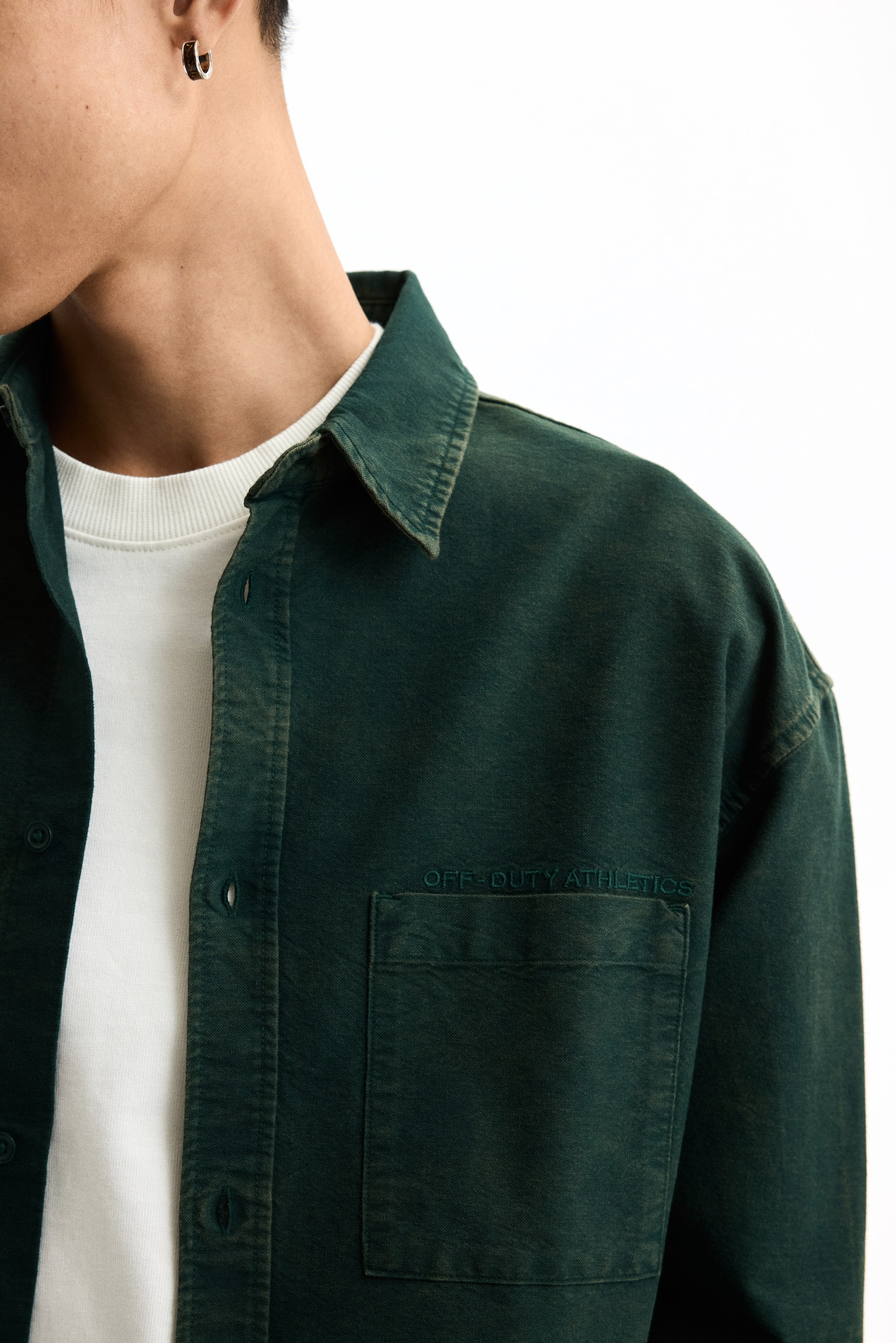 Мужские рубашки H&M Relaxed-Fit Cotton Shirt — фото 3