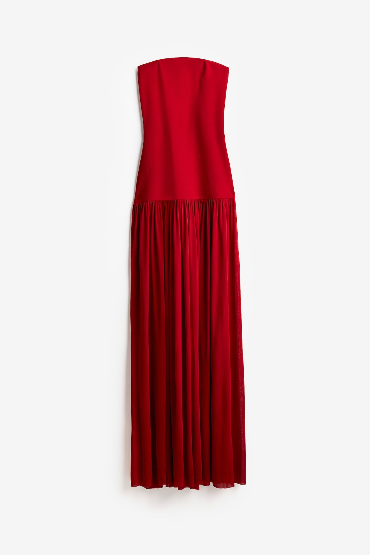 open lace back dress Isra Drape Strapless Maxi Dress Red main image 0