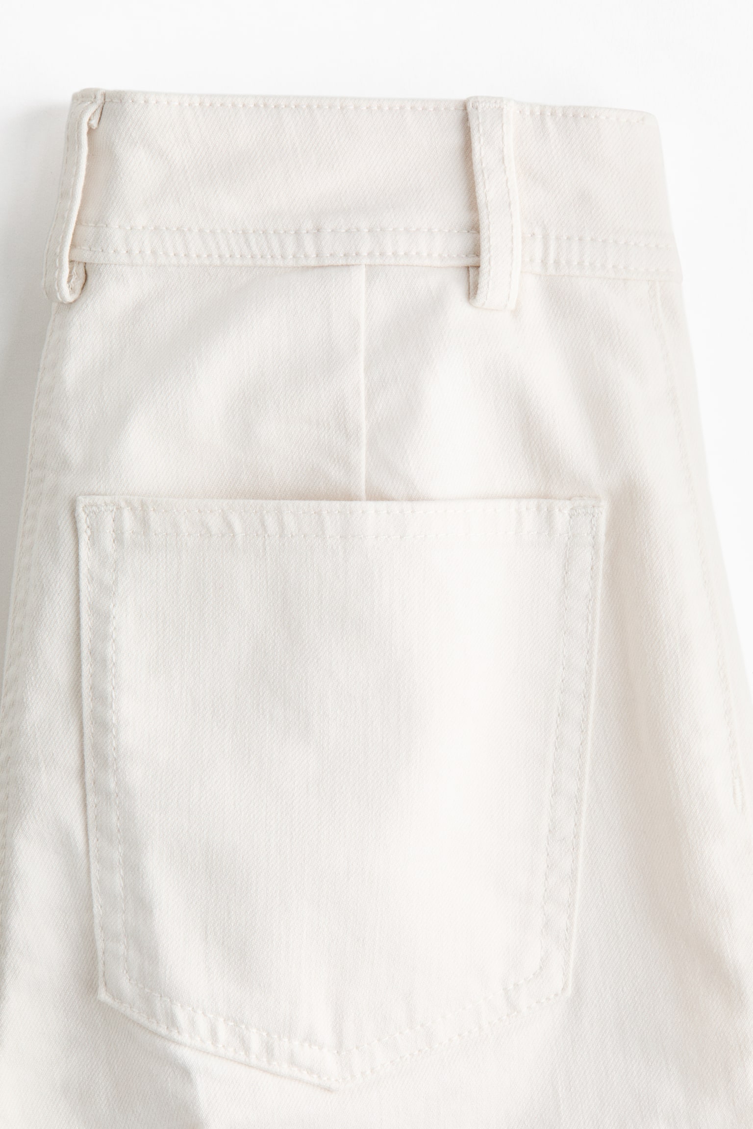 Pantalón tobillero con diseño acampanado - Blanco/Verde caqui - 3