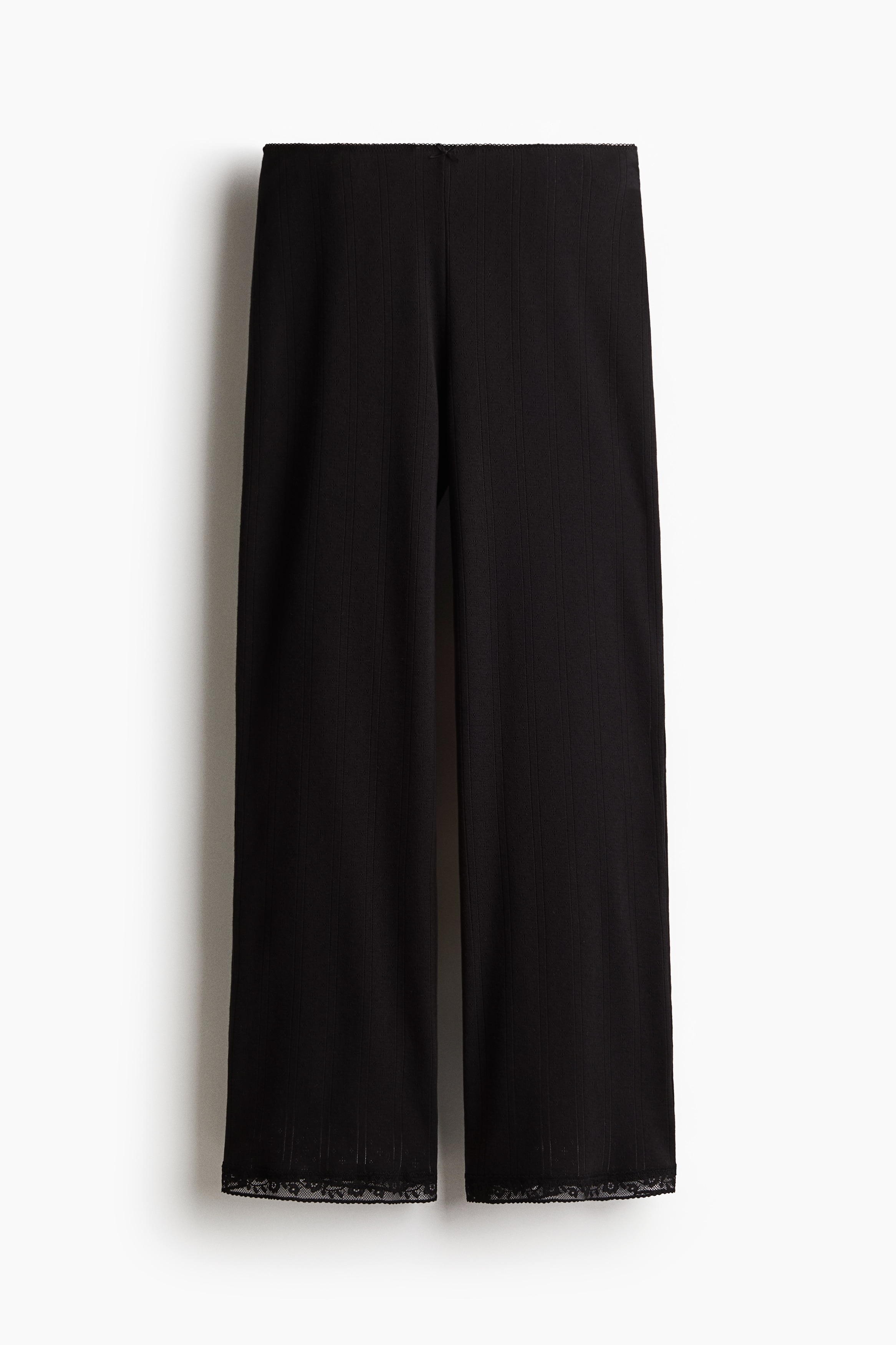 Pointelle Pyjama Pants - Black/Light blue/Cream