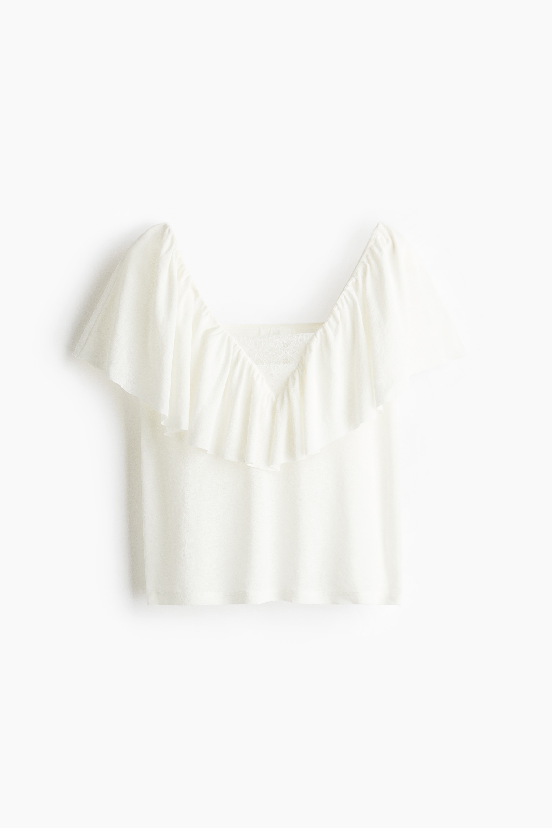 Farbalalı Üst - Beyaz/Siyah