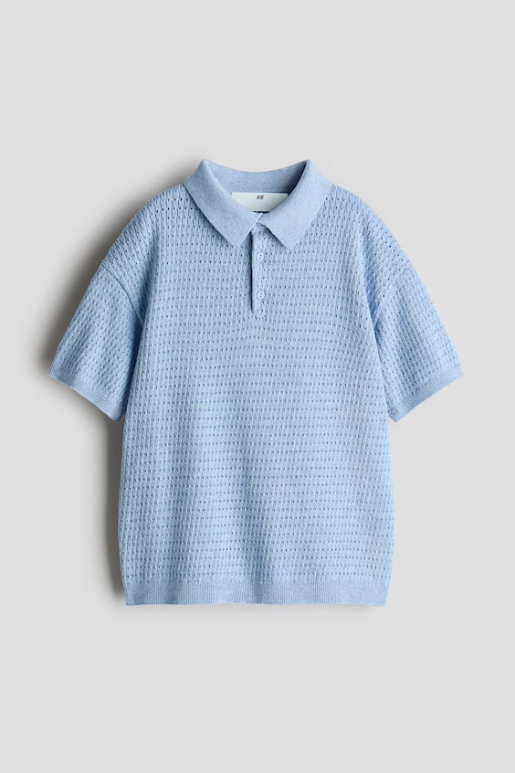 Детские рубашки H&M Pointelle-Knit Cotton Polo Shirt