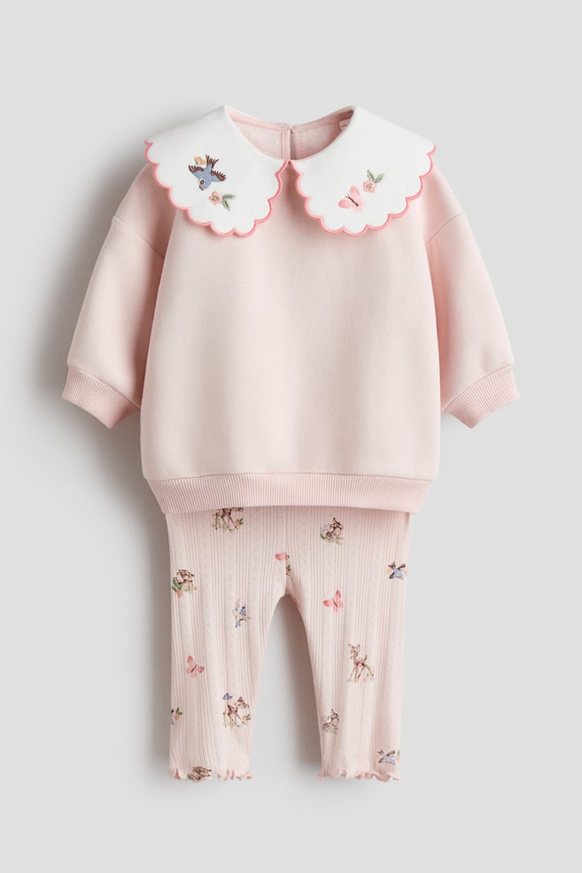 2-piece top and leggings set - Light pink/Bambi - 1