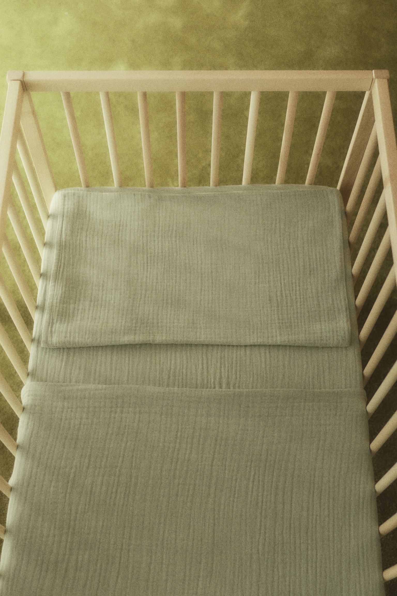 Muslin cot duvet cover set - Sage green/Light pink/Light beige/White/Dusty pink - 2