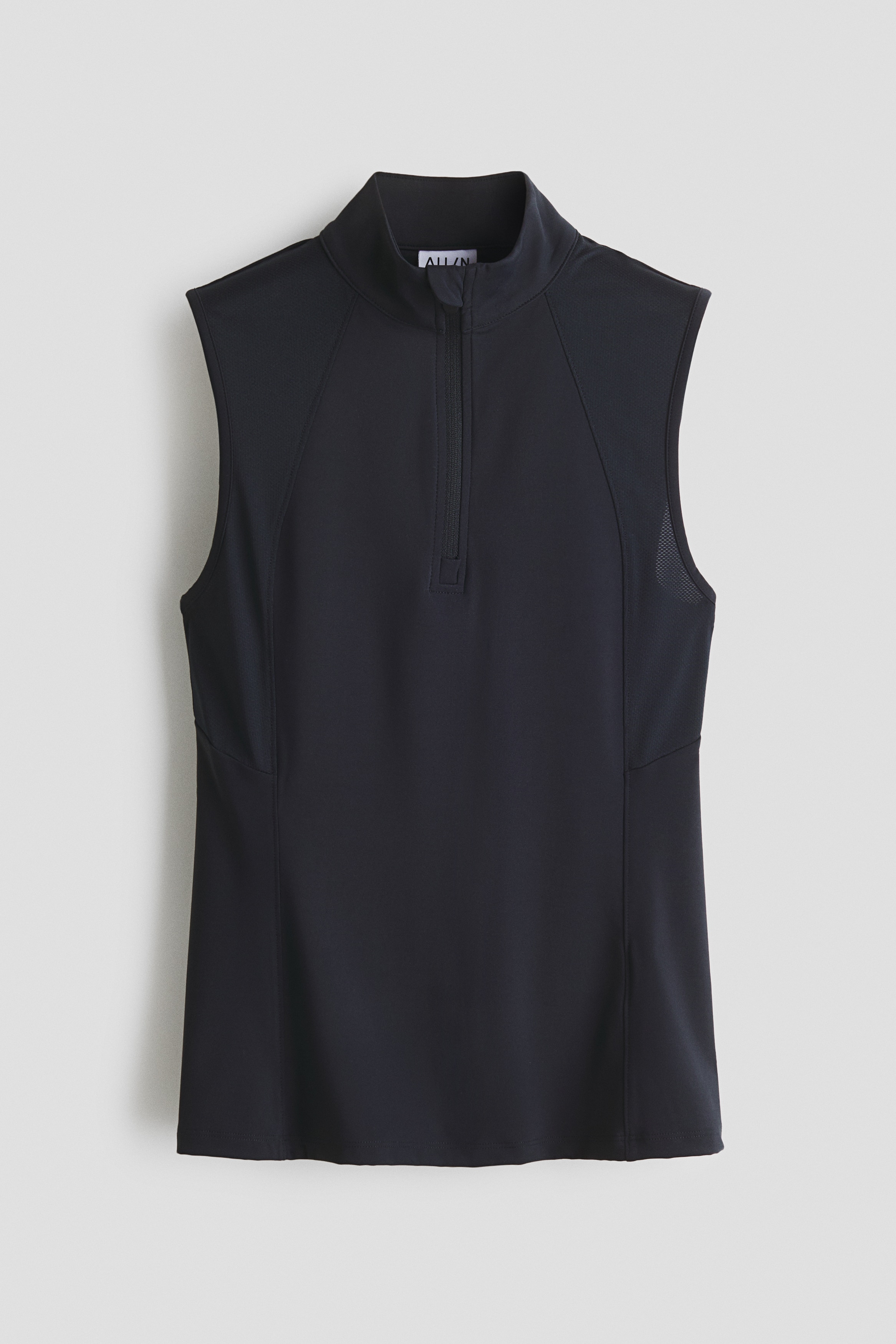 Sportowy top bez rękawów Slim Fit - Ciemnoniebieski/Biały