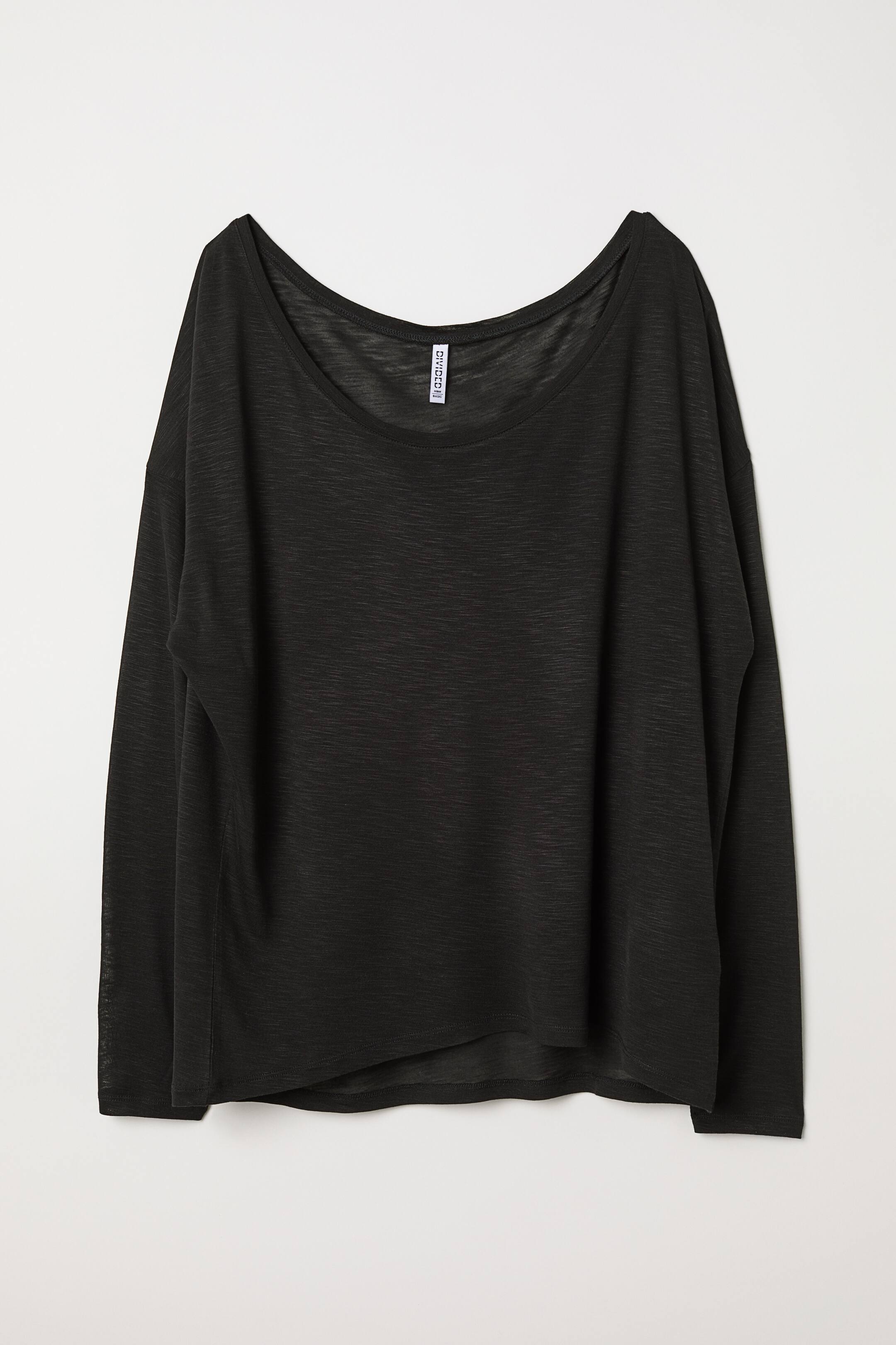 Jersey top - Long sleeve - Black - Ladies | H&M GB