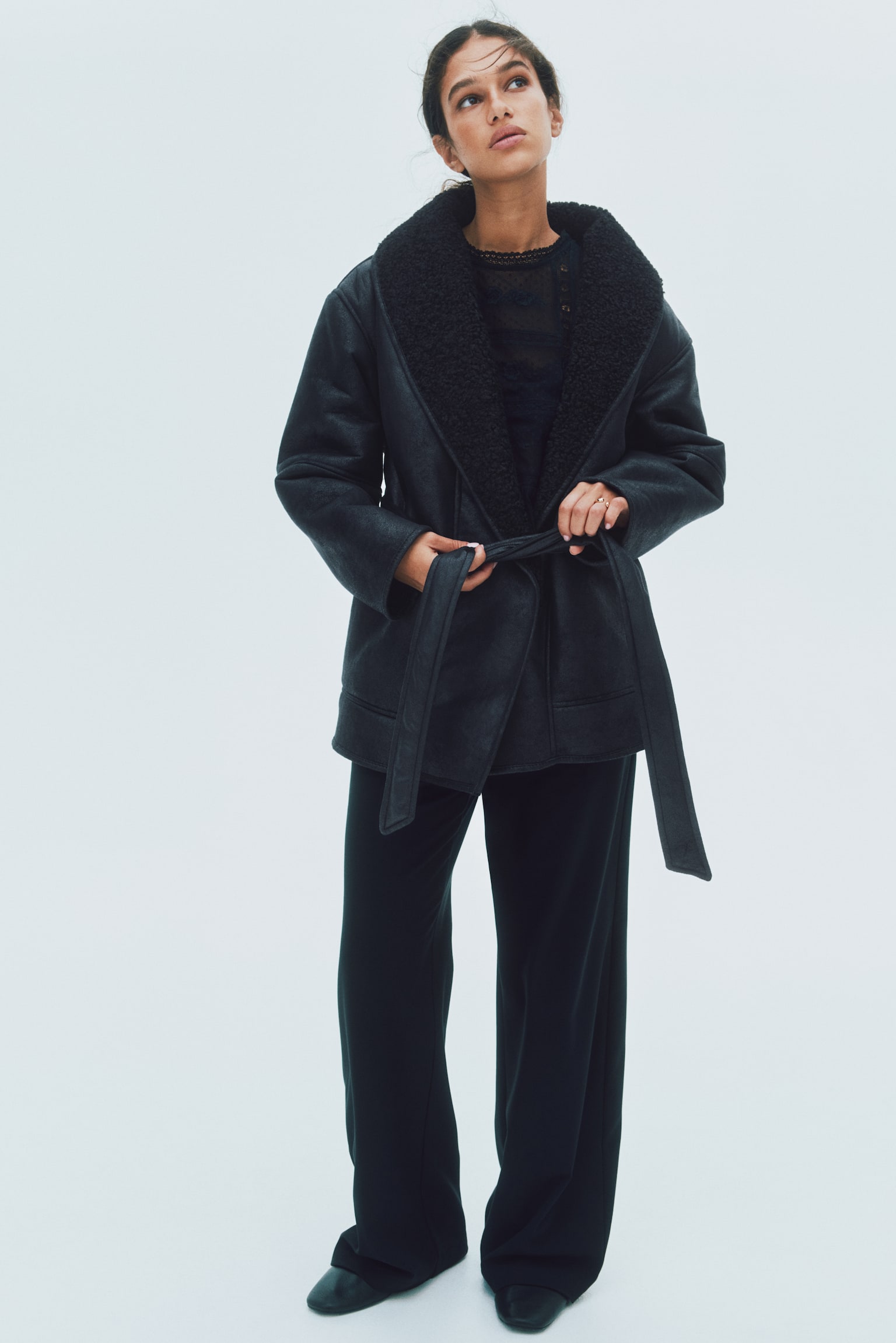 Double-Faced Coat - Black - 6