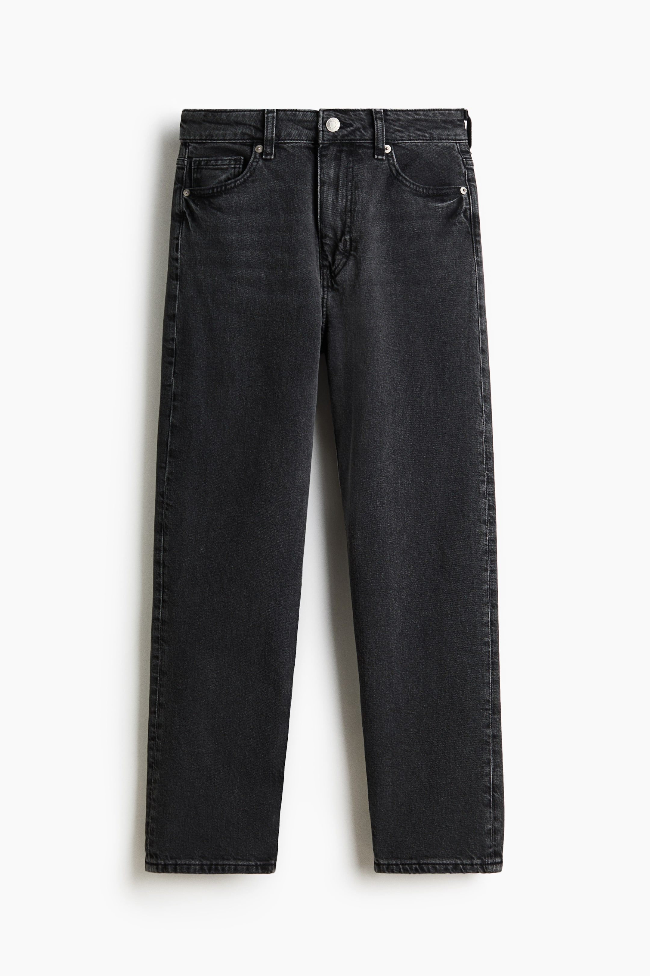 View larger image: Mom Slim Fit High Waist Ankle Jeans - Dark denim grey - Ladies | H&M 5