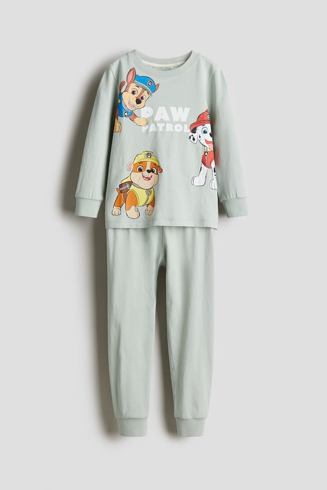 Printed cotton jersey pyjamas - Light green/PAW Patrol/White/Pokémon/Light grey/Batman/White/Marvel/Blue/Spider-Man/Grey marl/Spider-Man/Black/Marvel Comics/Light beige/PAW Patrol/Blue/Spider-Man/White/Spider-Man/White/LEGO/Light grey marl/Hot Wheels/Grey/Sonic the Hedgehog/Blue/Pokémon/Blue/Sonic the Hedgehog/Cream/Marvel Comics - 1