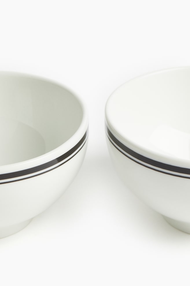 Pack de 2 tigelas pequenas em porcelana-Branco/Preto - 5