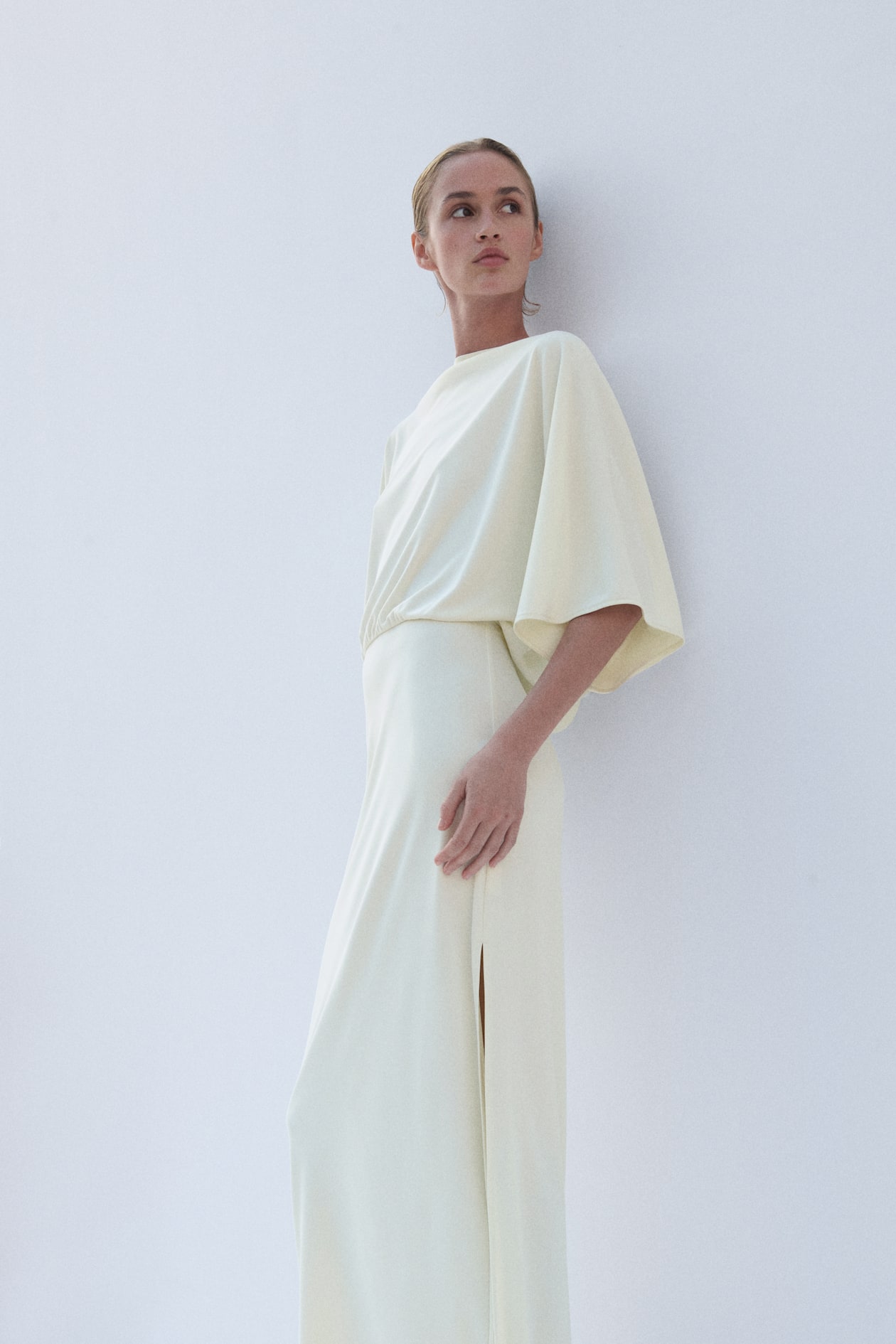 Women's Cream Draped Maxi Dress | H&M CA