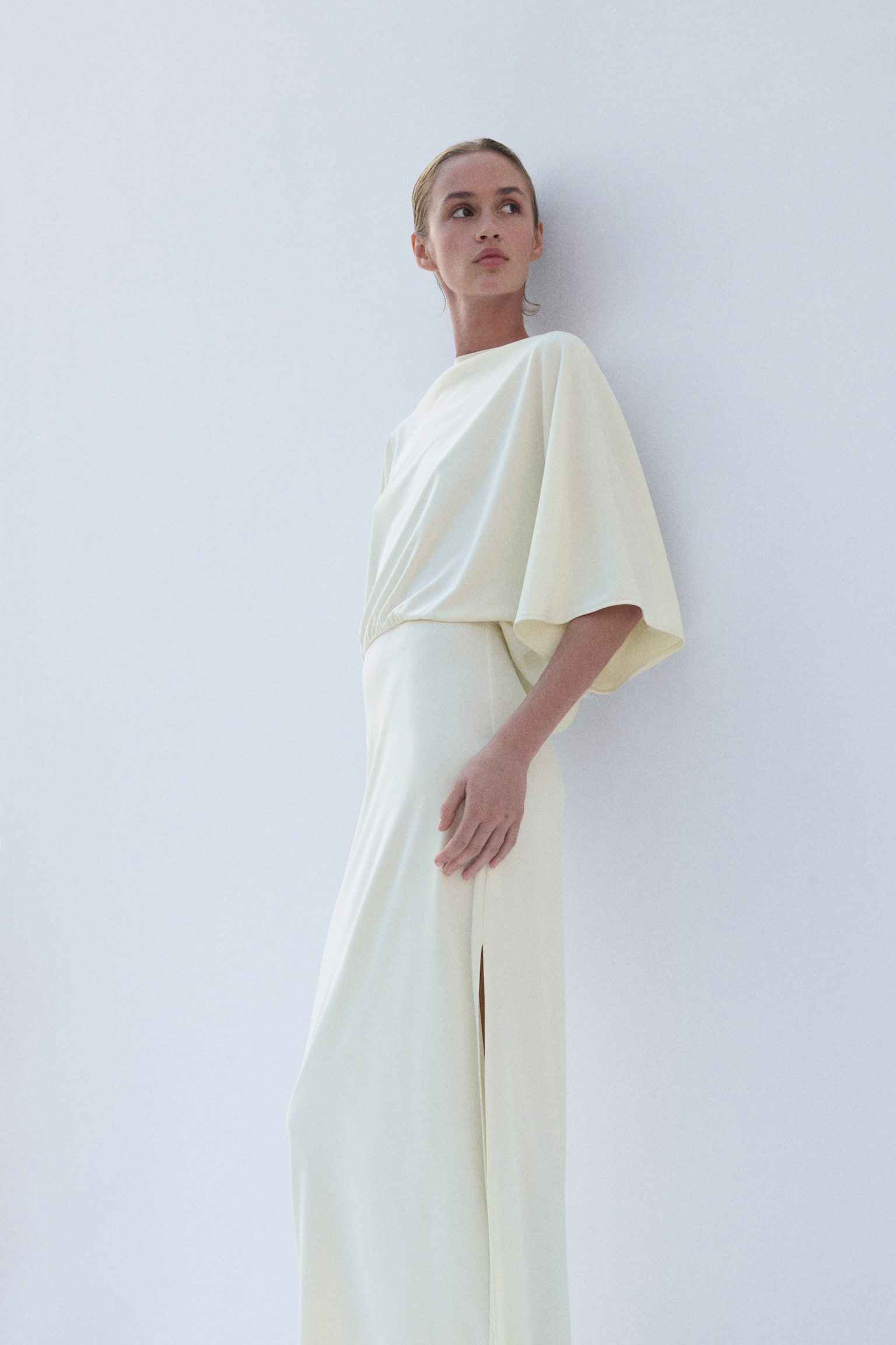 Draped maxi dress - Cream - 1