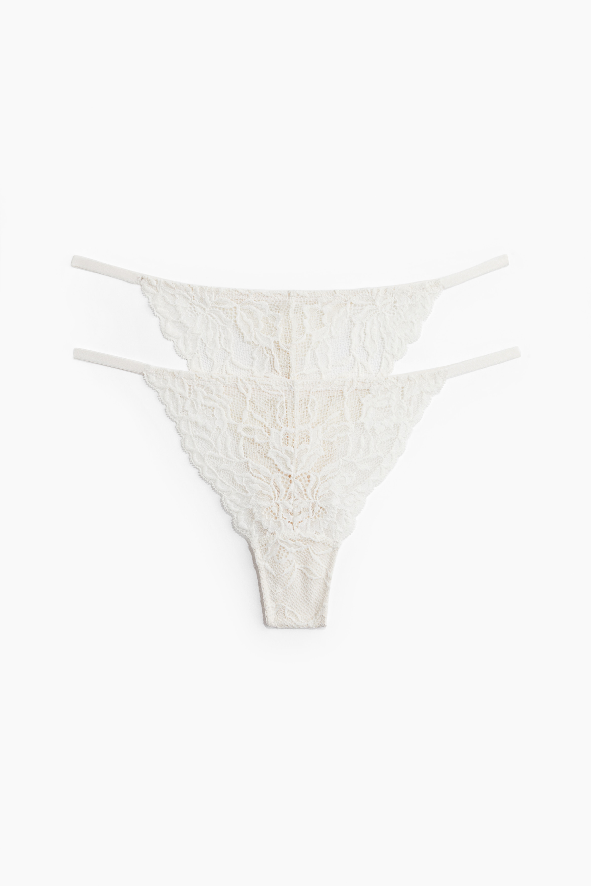 Tanga-perizoma in pizzo 2 pezzi - Crema