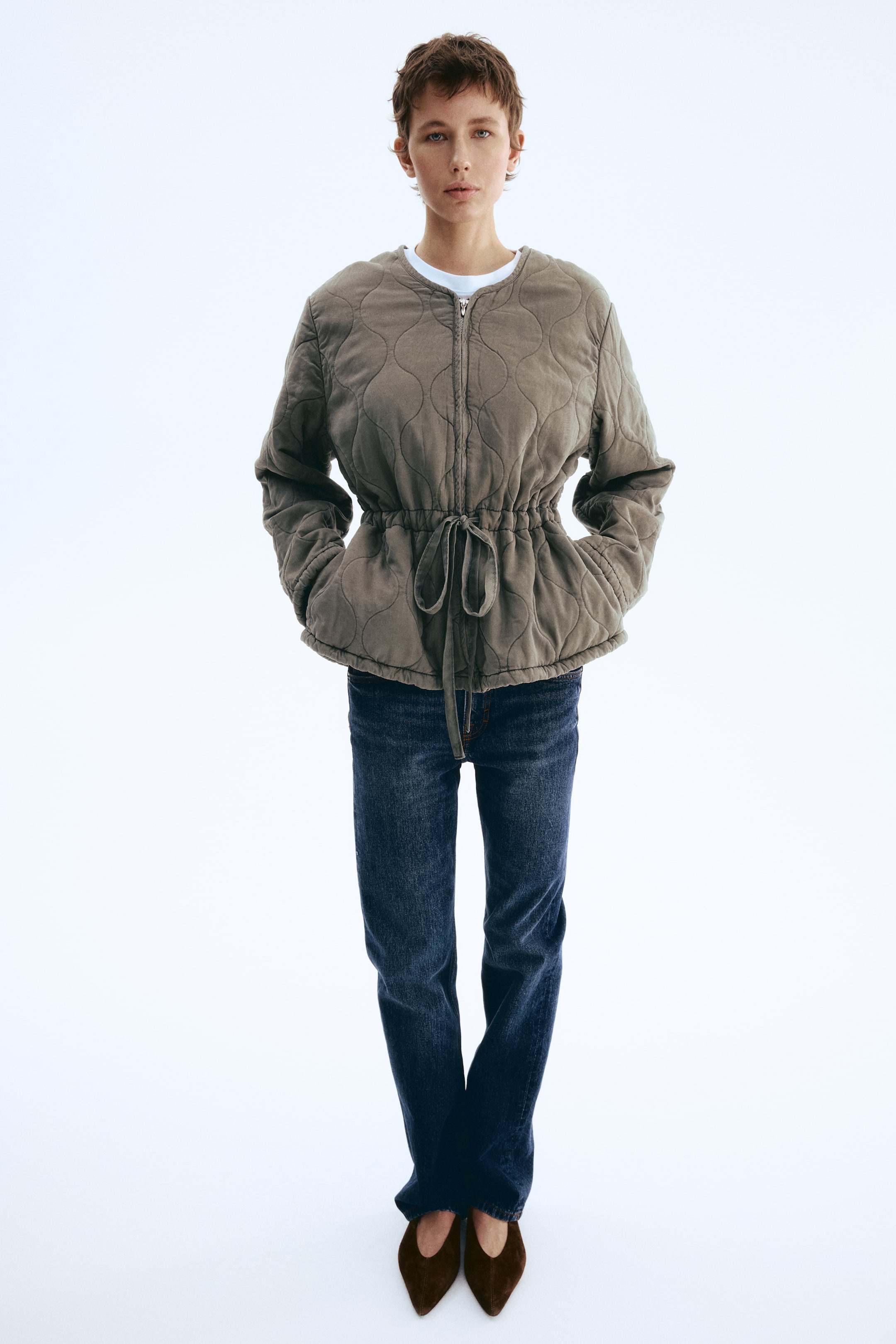 Женские куртки H&M Quilted Twill Jacket — фото 4