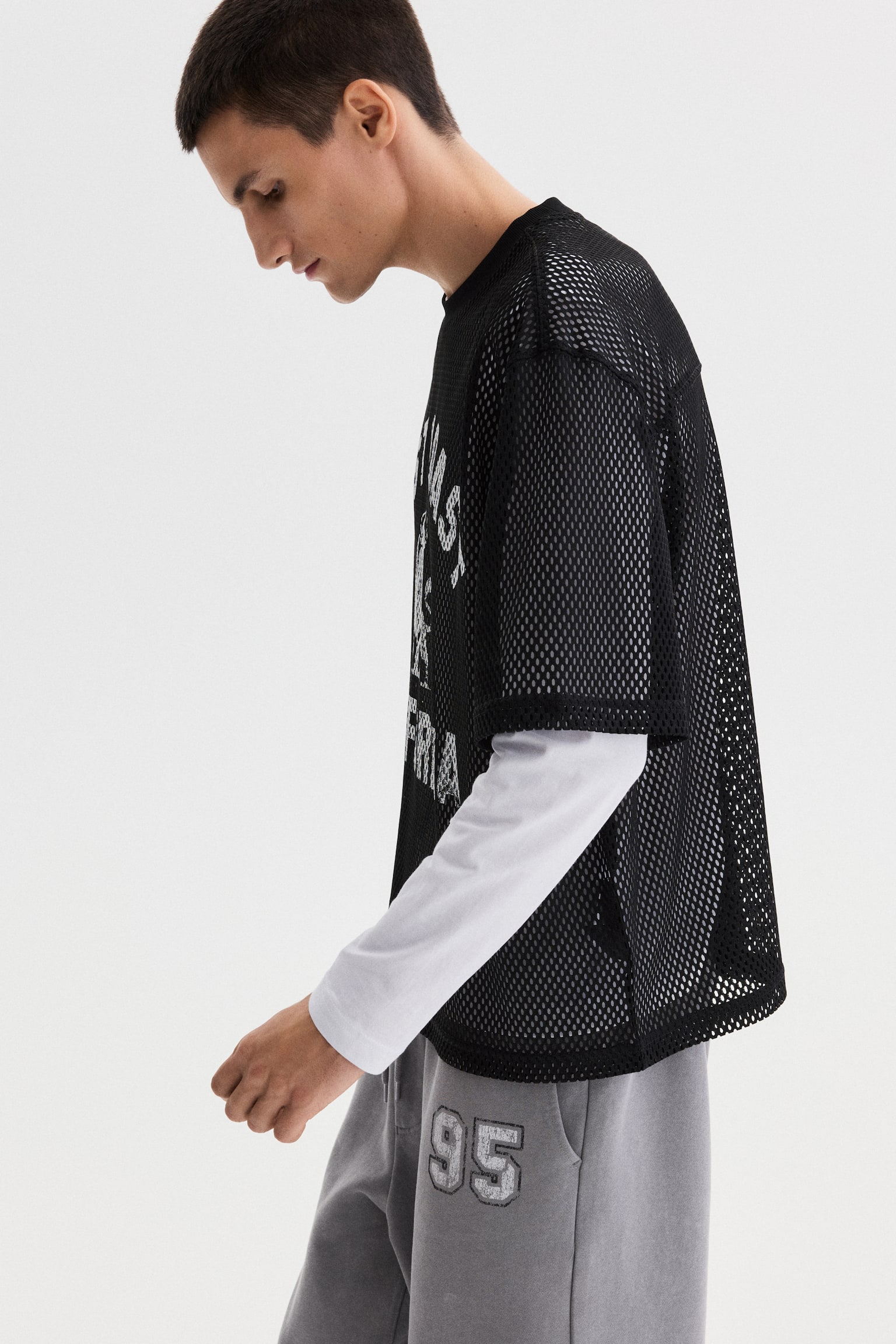 Oversized Fit Printed mesh t-shirt - Black/West Coast/Yellow/Los Angeles/Dark teal/22 - 7