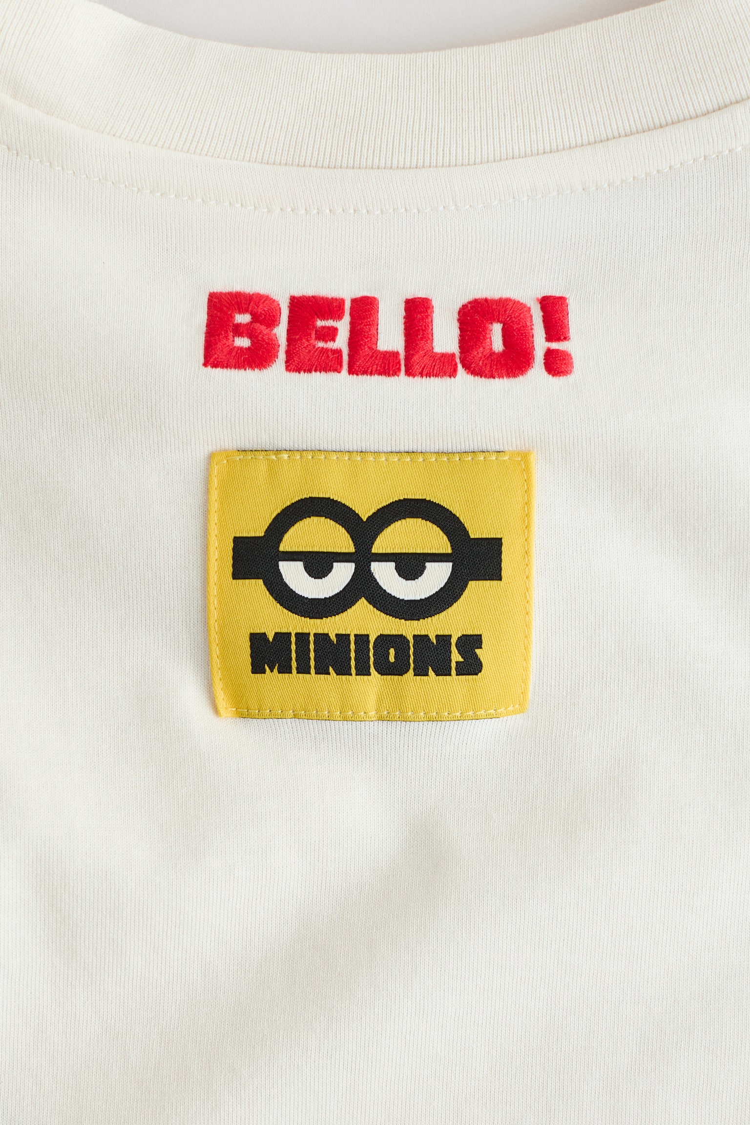 Print-motif cotton T-shirt-White/Minions - 3