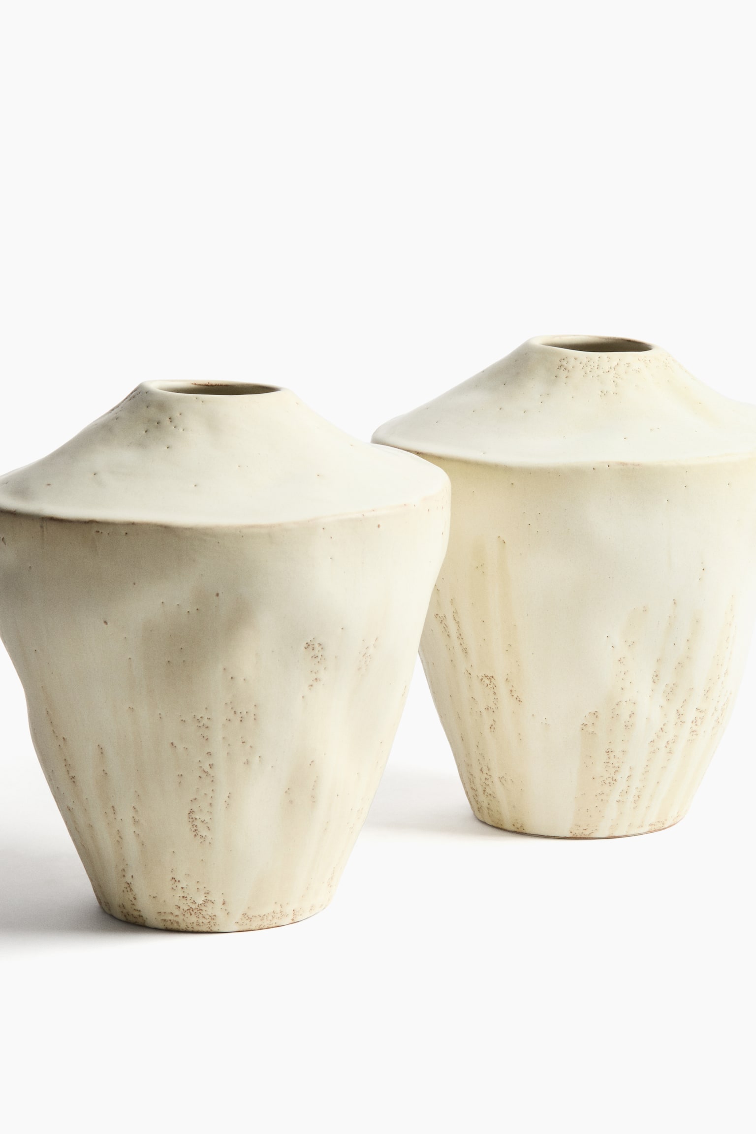 Large hand-glazed stoneware vase - Light beige - 5