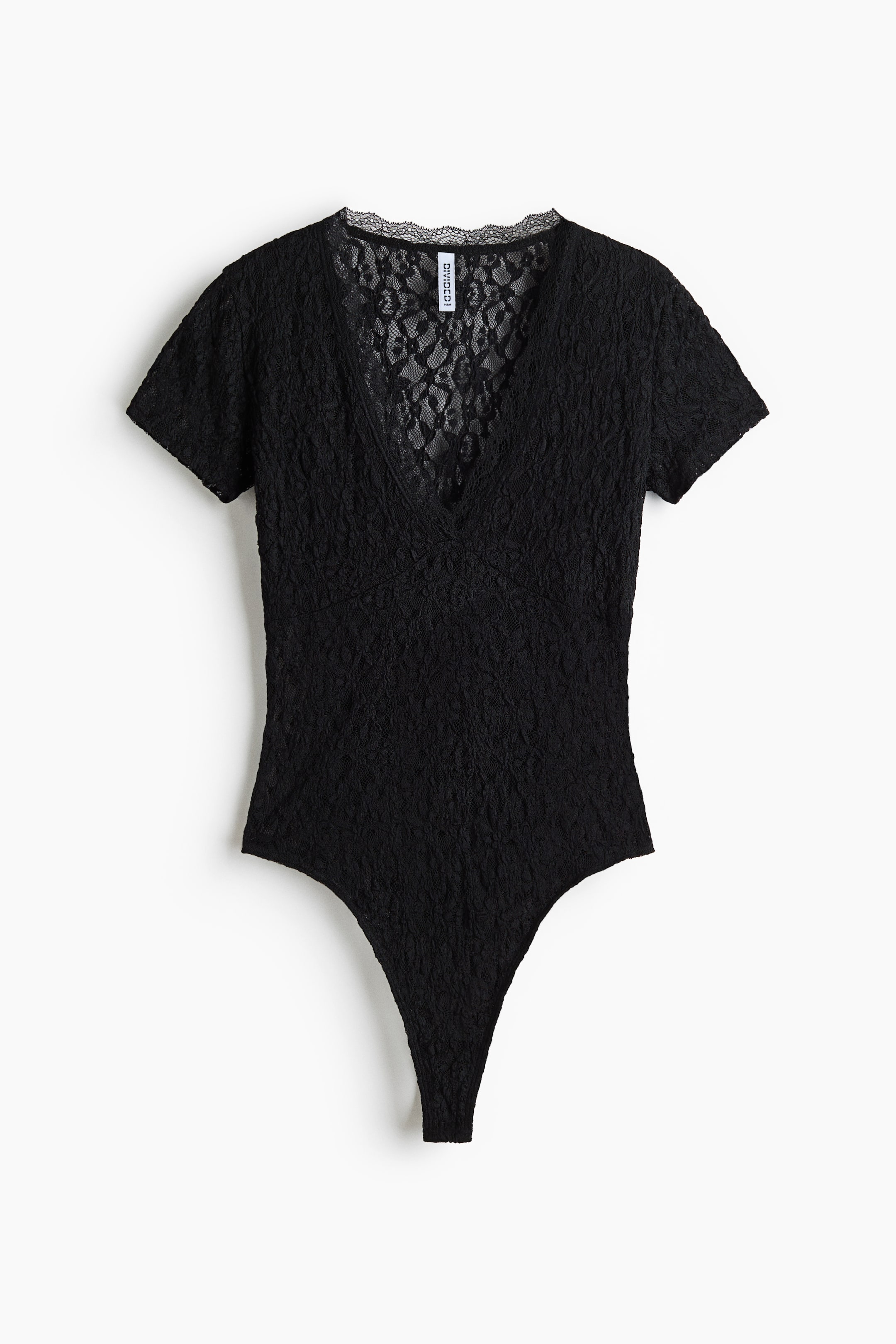 Short-Sleeved Lace Bodysuit