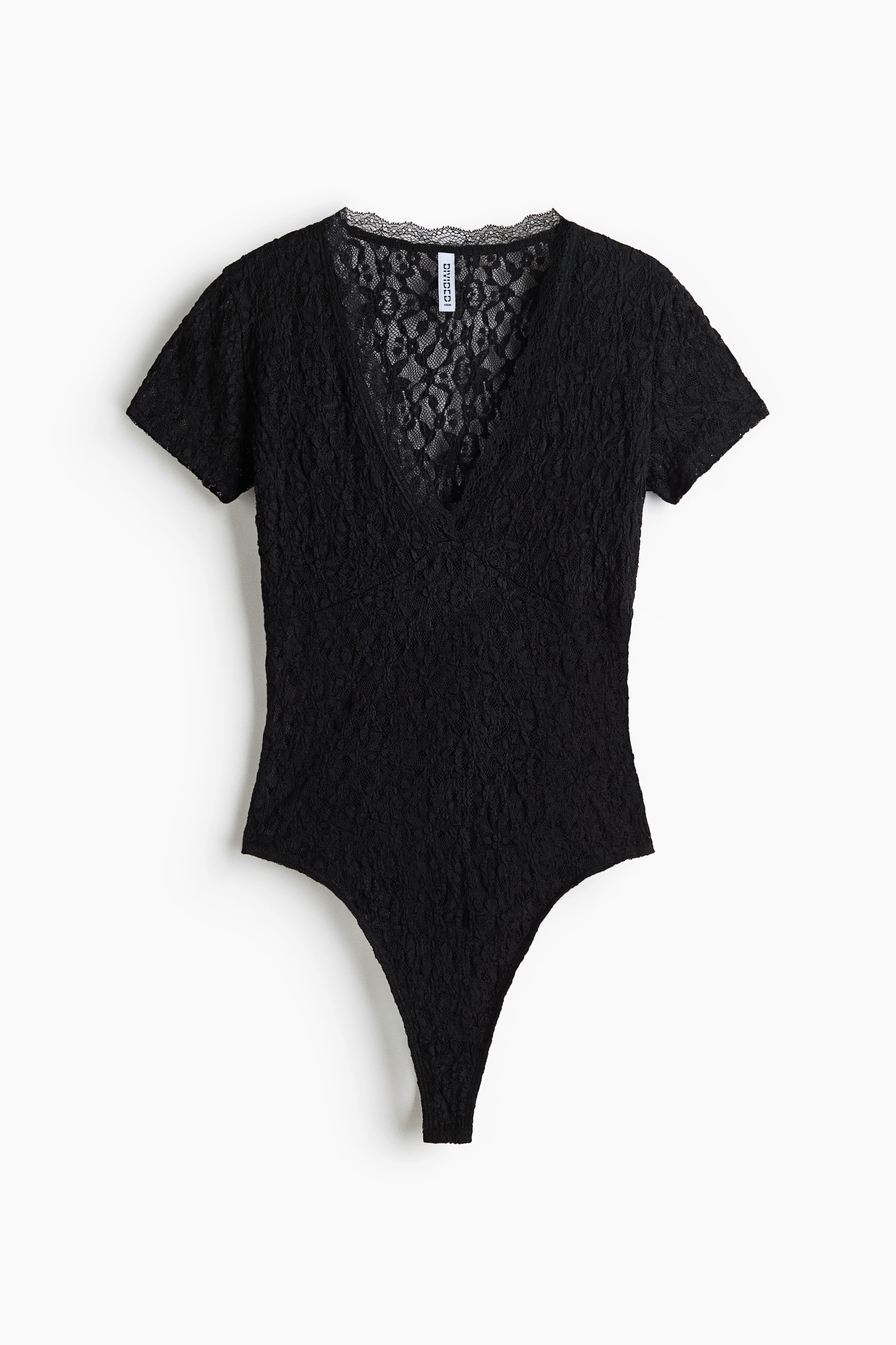 Short-Sleeved Lace Bodysuit