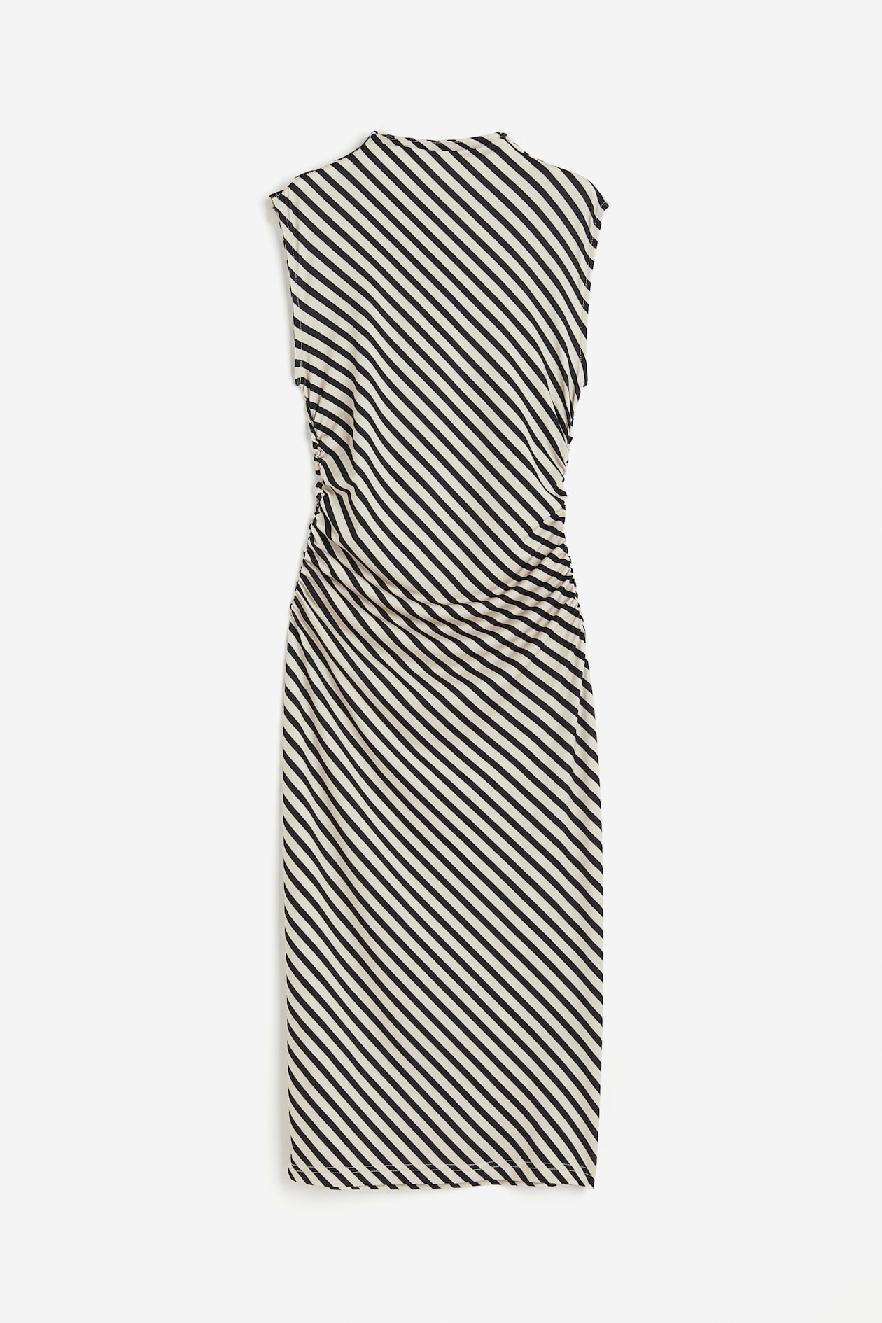 Women's Light beige/Striped Gathered bodycon dress | H&M