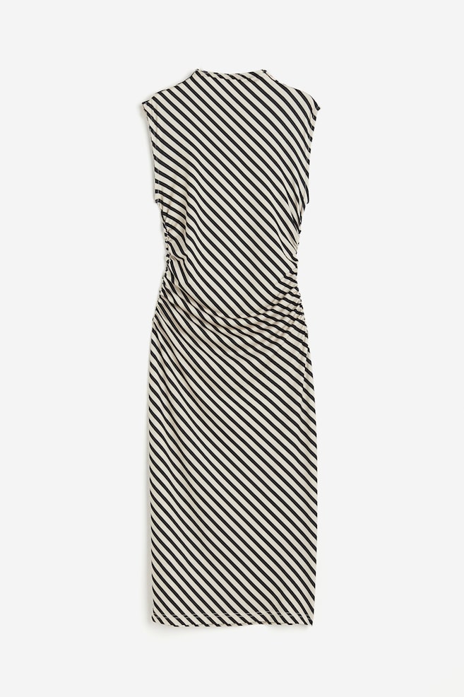Rynket bodycon-kjole - Lys beige/Stripet/Sort/Beige/Slangeskinnsmønstret/Mørk gråmelert/dc - 2