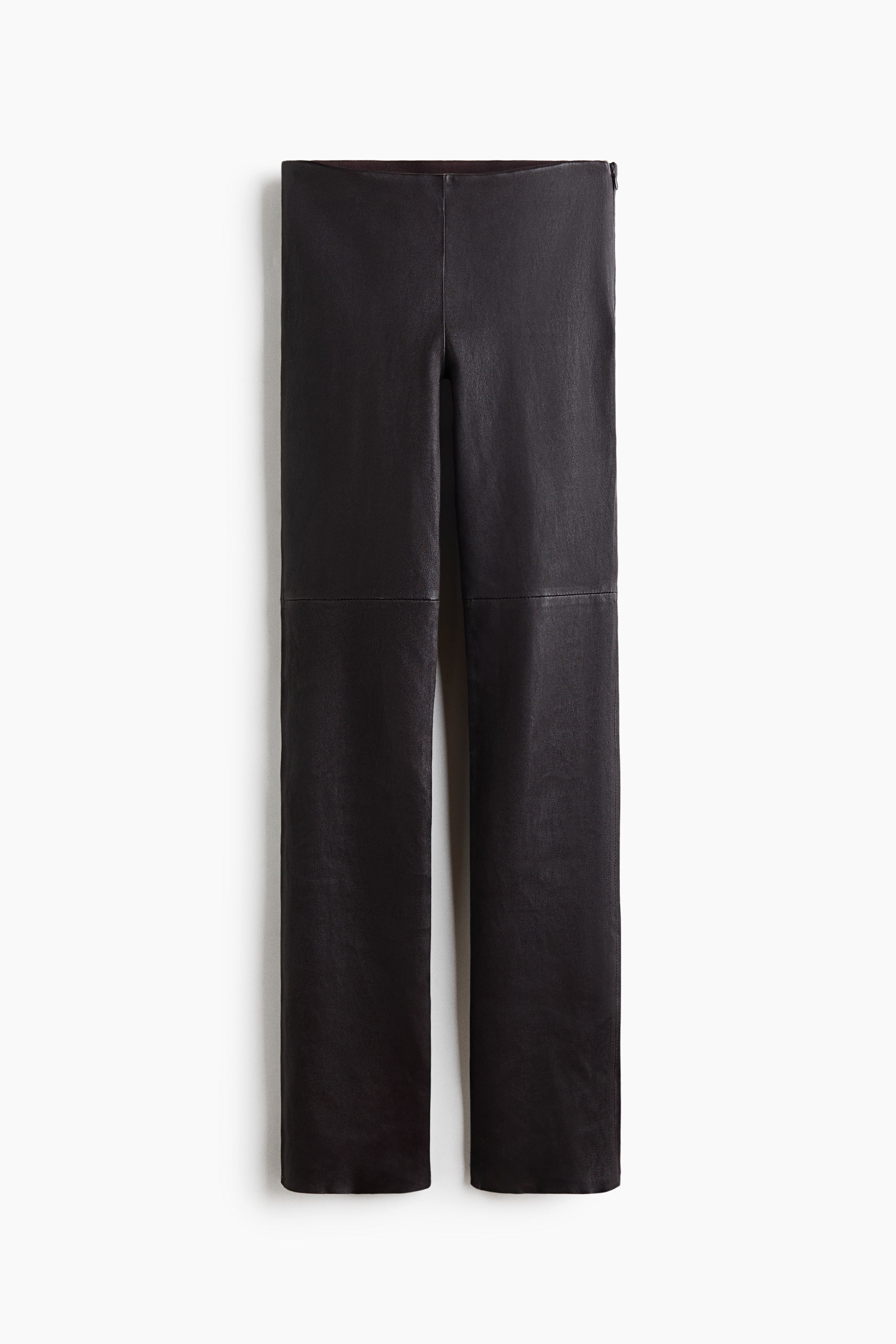 Leather trousers - Dark plum purple/Black