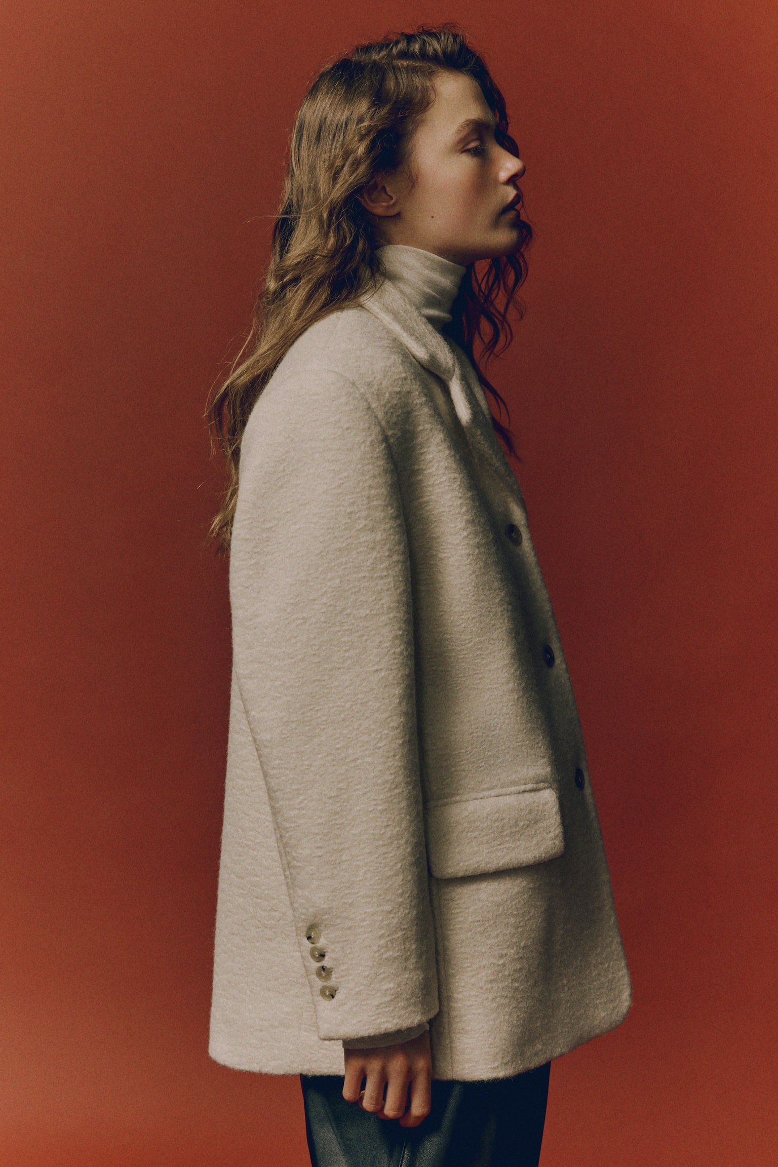 Jednoradové sako - Svetlobéžová/Tlmená tmavohnedá - 5