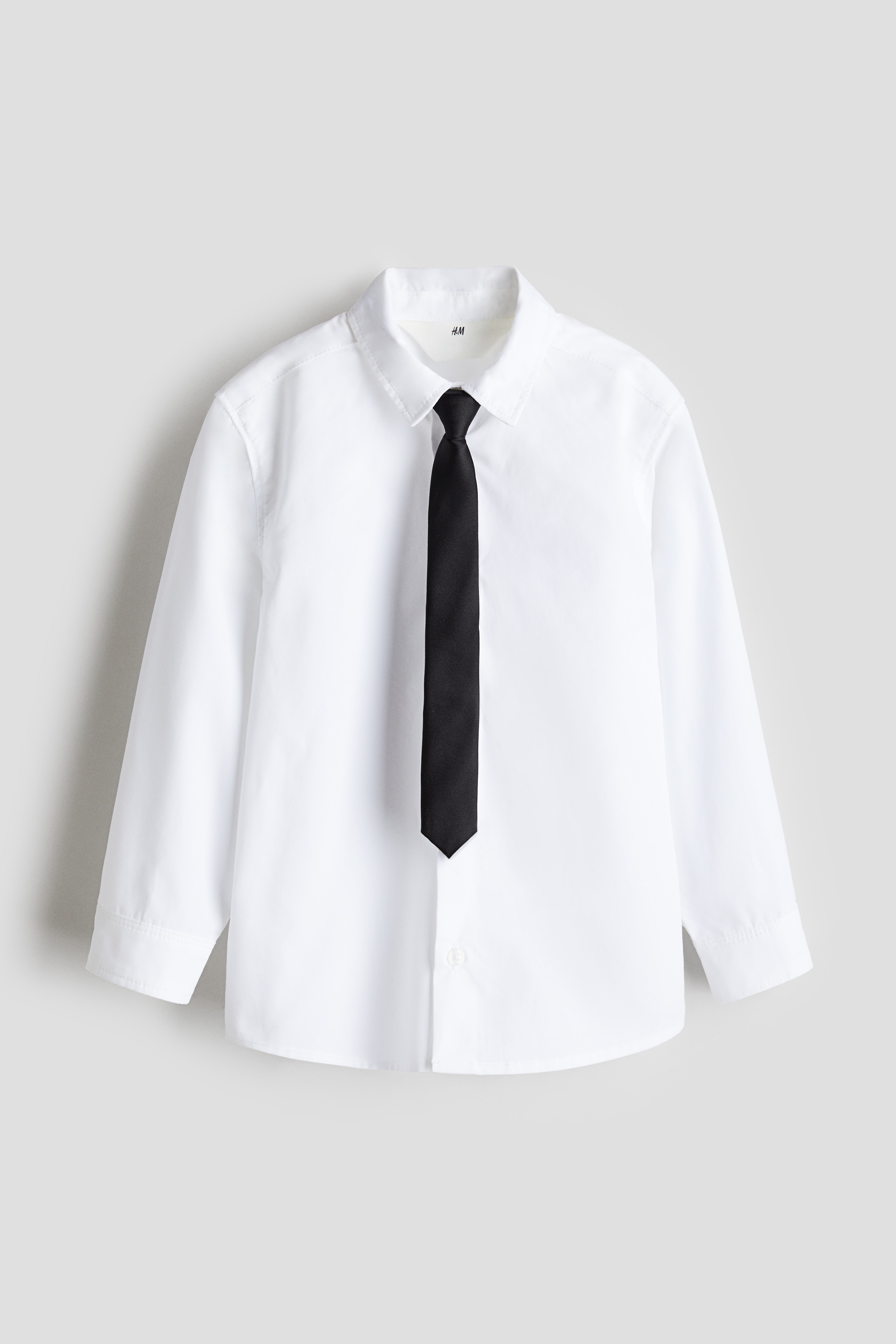 Chemise et cravate - Blanc/noir
