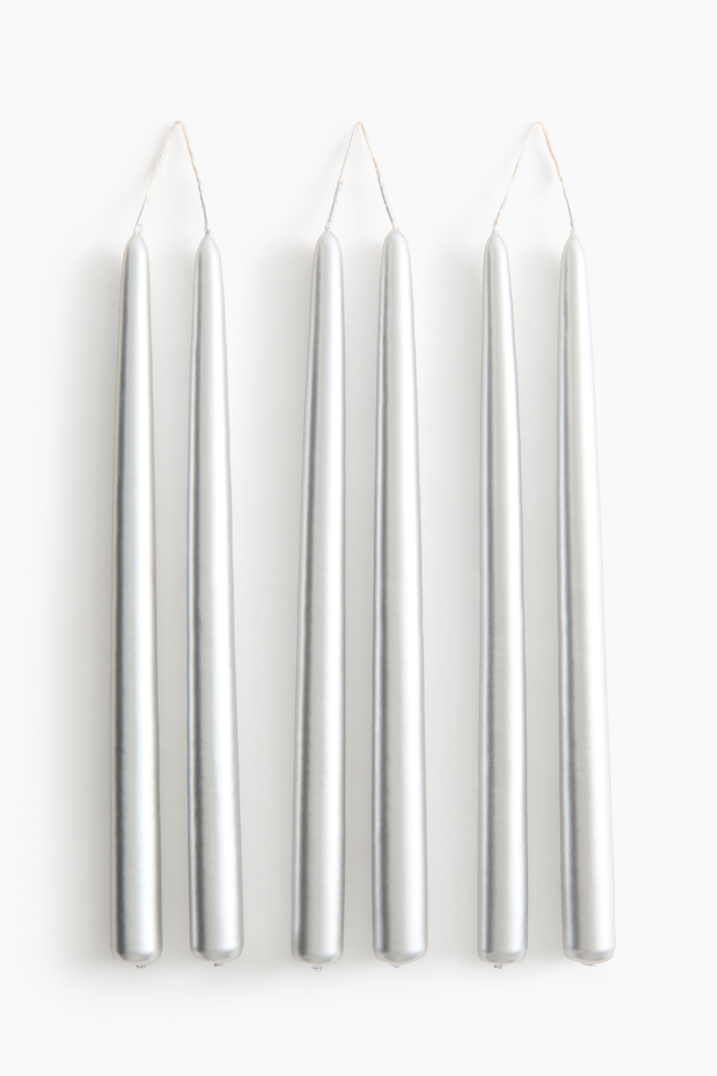 6-Pack Metallic Taper Candles - Silver-colored/Gold-colored