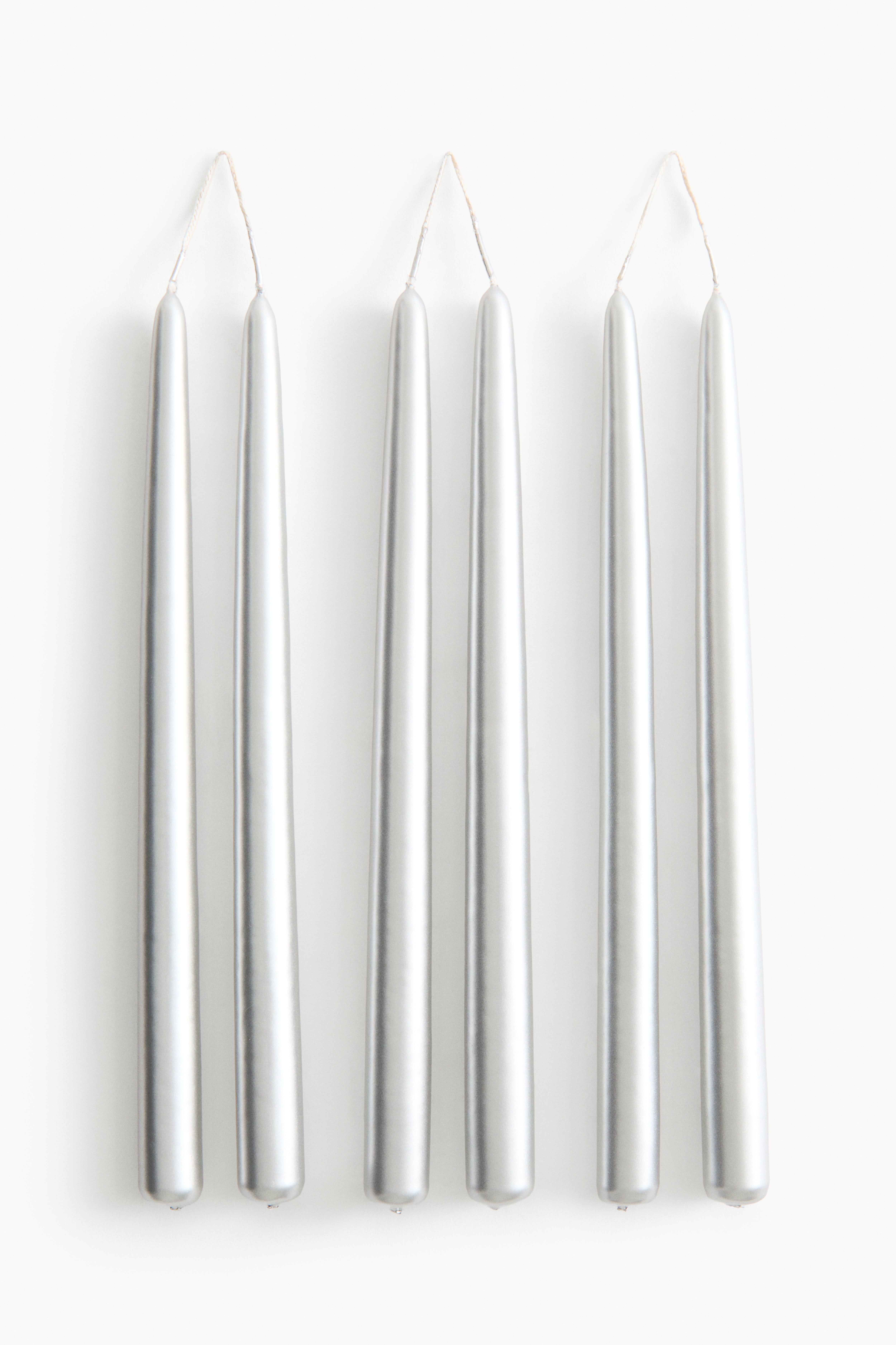 6-Pack Metallic Taper Candles