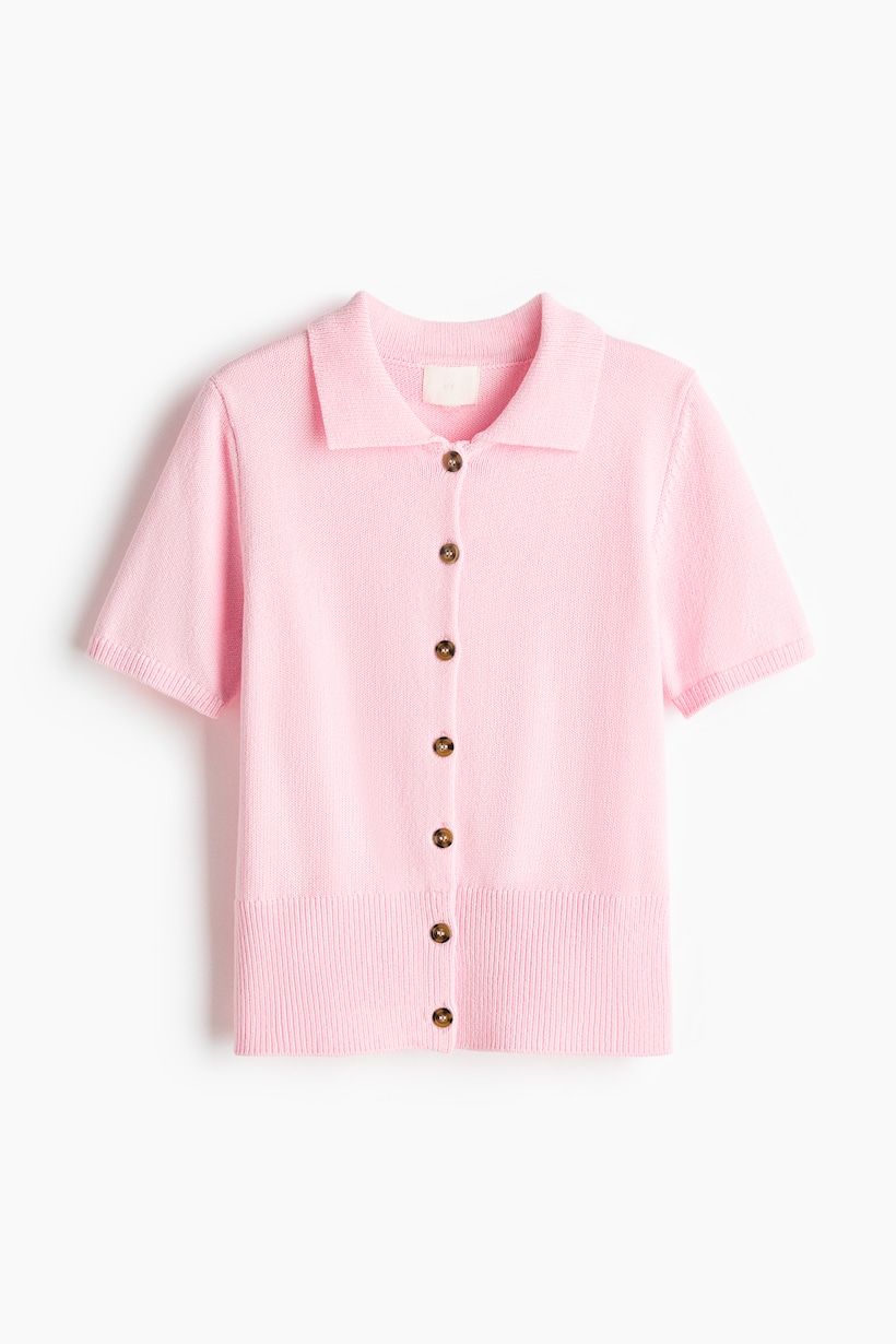 Women s Light Pink Short Sleeved Cardigan H M US women-s-light-pink-short-sleeved-cardigan-h-m-us