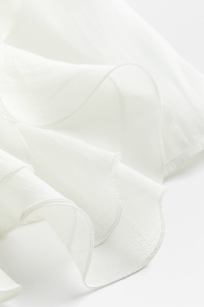 Lyocell-blend flounced blouse - White/Lilac - 5