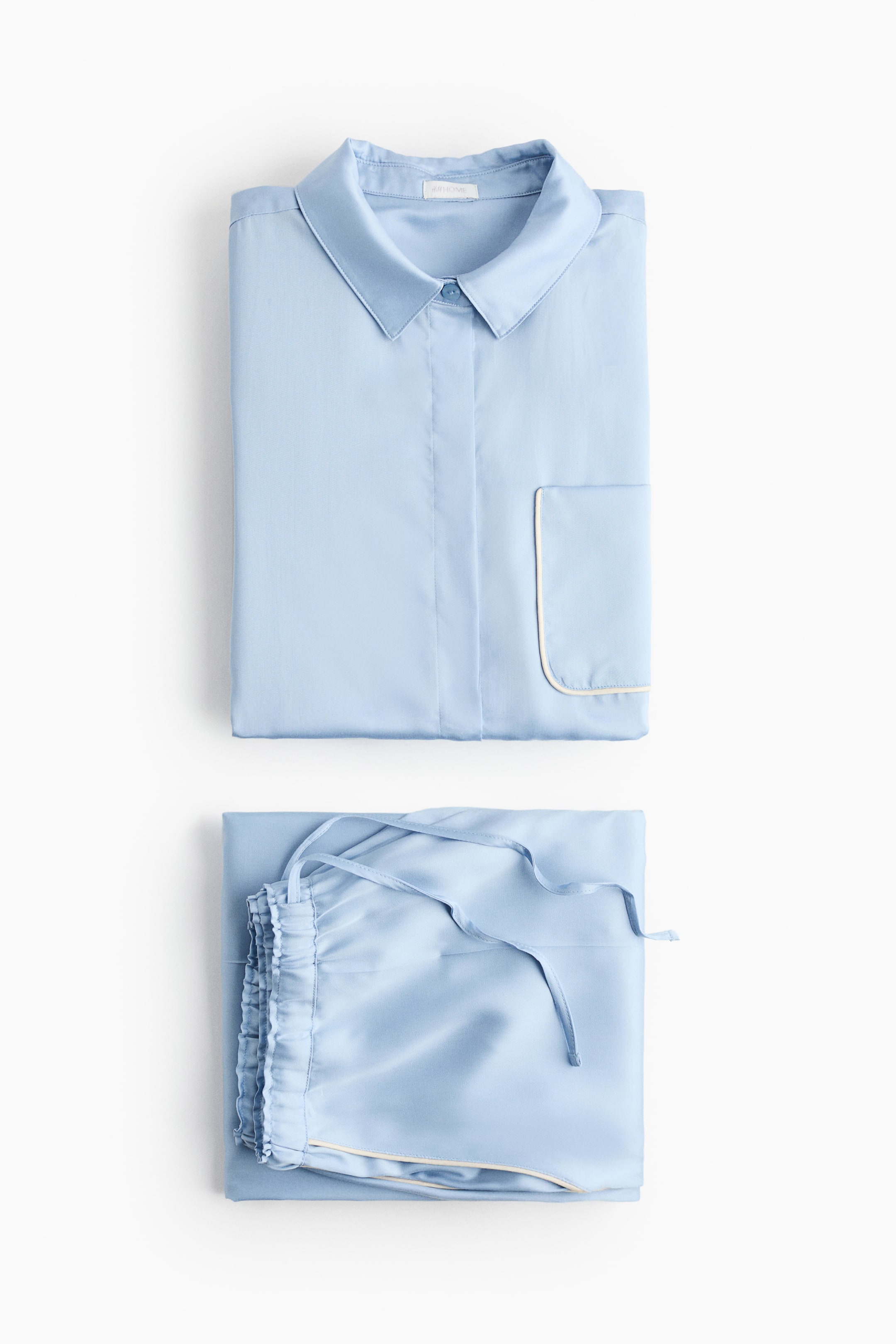 View larger image: Satin Pajamas - Light blue - Home All | H&M US 3