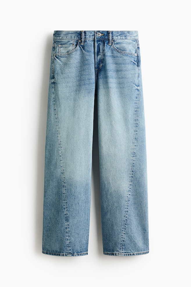 Loose-Fit Straight Twisted-Leg Jeans - Light denim blue/Dark denim blue - 1