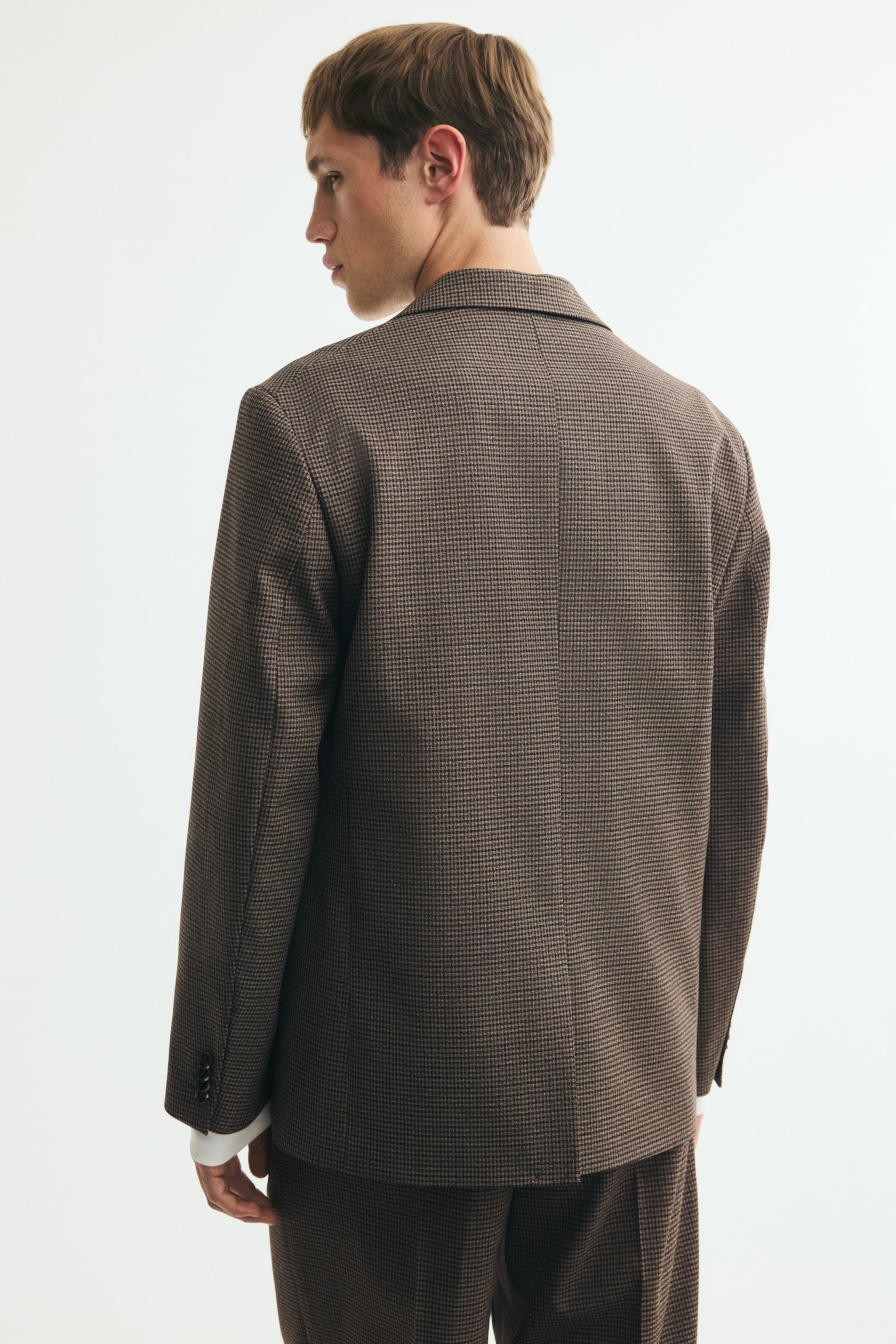 Мужская куртка H&M Relaxed-Fit Lightweight, цвет: Коричневый / Клетчатый — фото 5