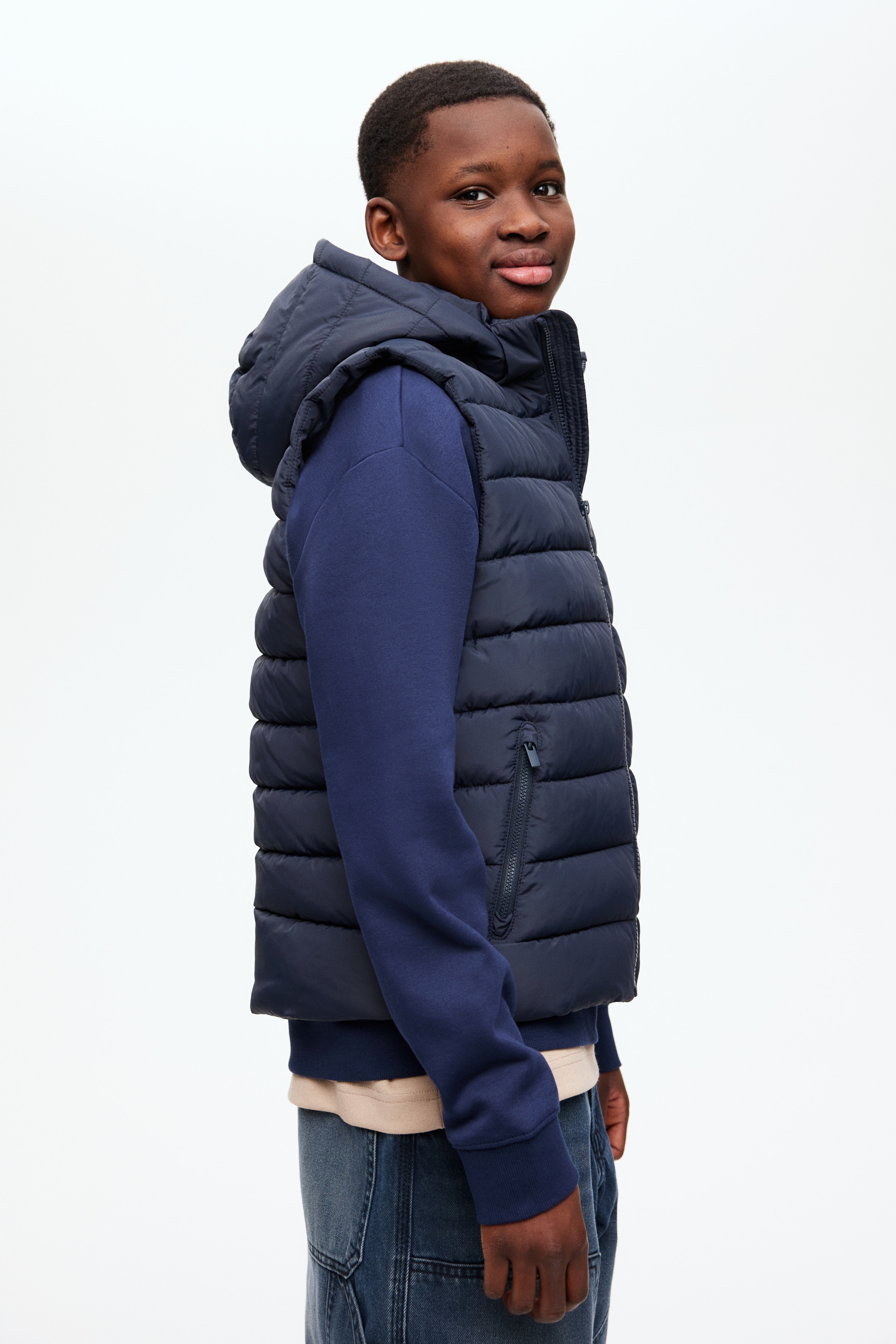Puffergilet - Marineblau/Schwarz